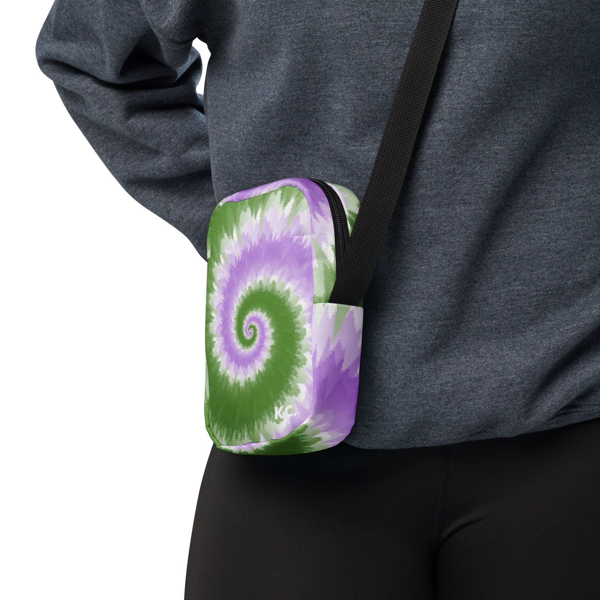 Utility crossbody bag-Tie Dye Spiral - Genderqueer
