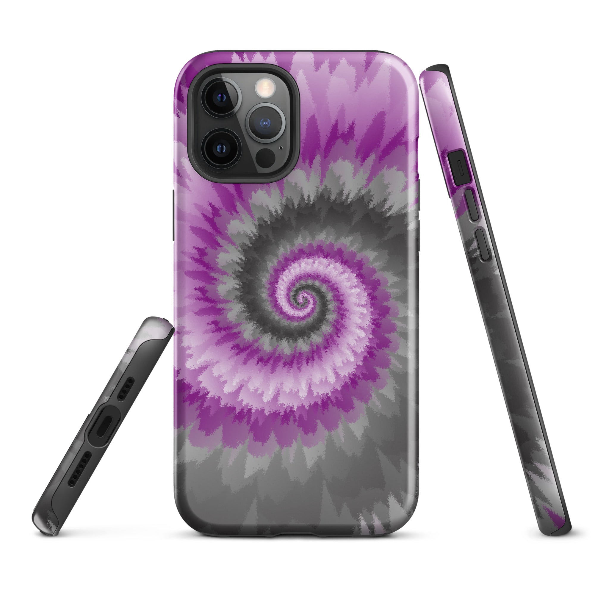 Tough Case for iPhone®-Tie Dye Spiral - Demisexual