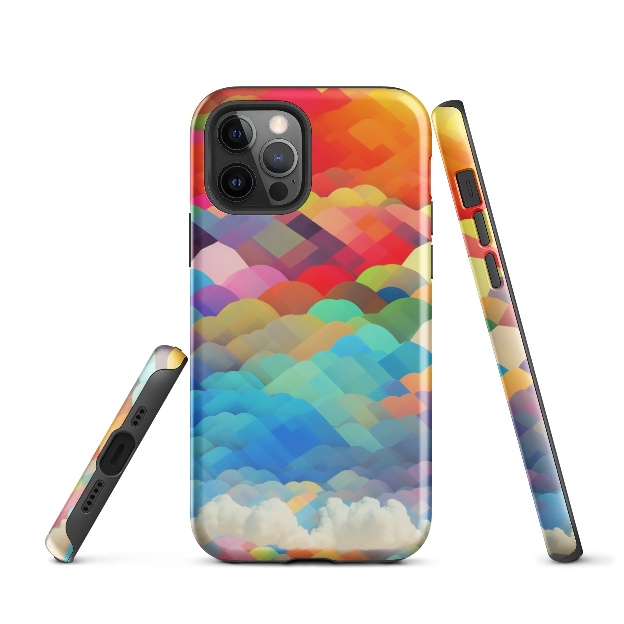 Tough Case for iPhone®- Rainbow Cloud Pattern II