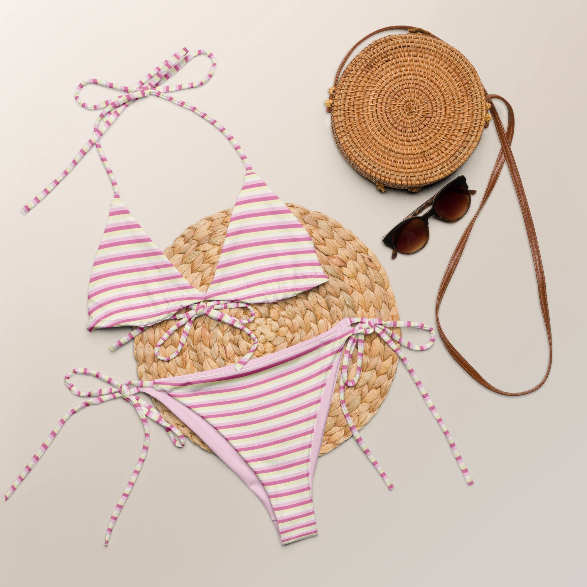 Recycled Colorful Striped String Bikini II