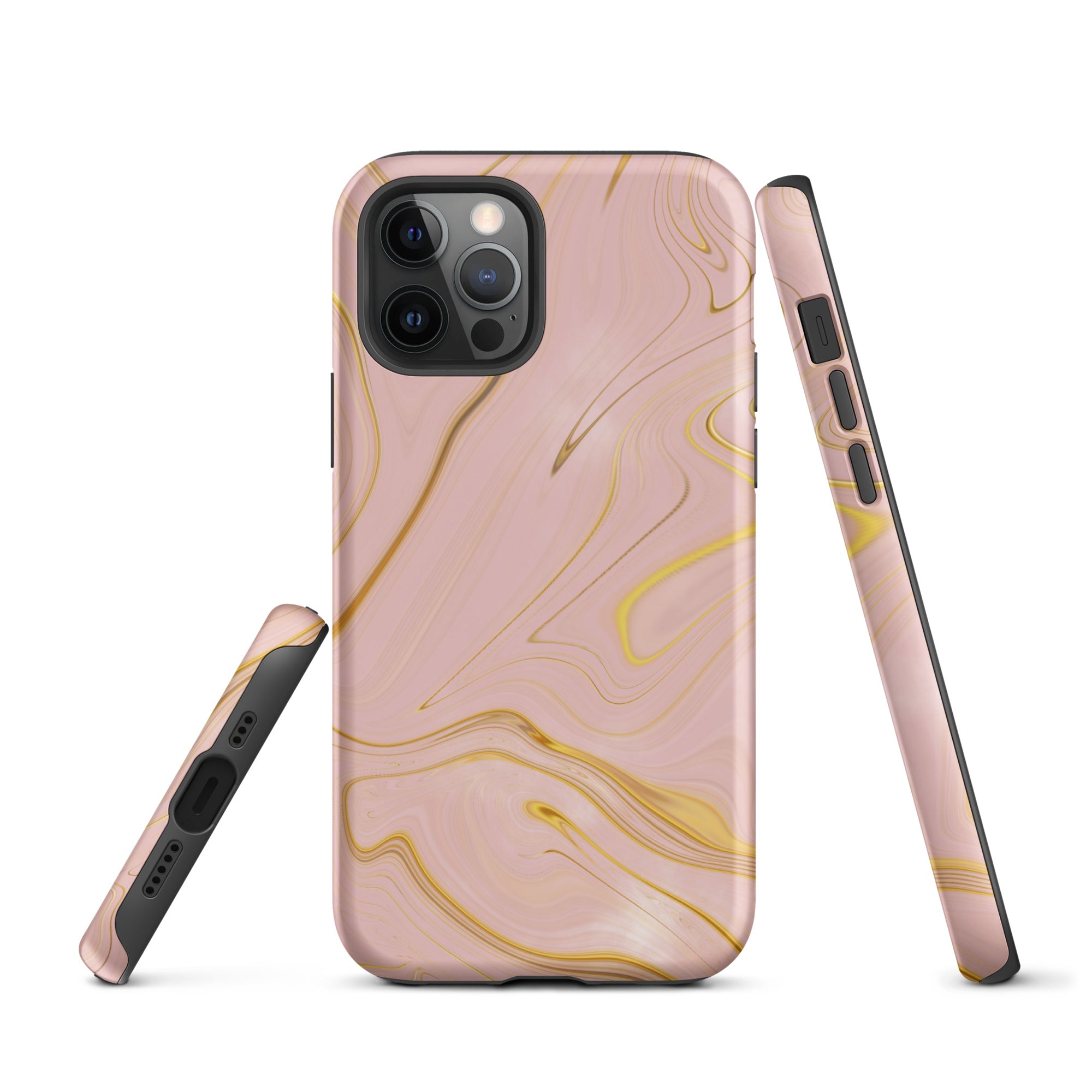 Tough Case for iPhone®- Liquid Gold Marble Pink