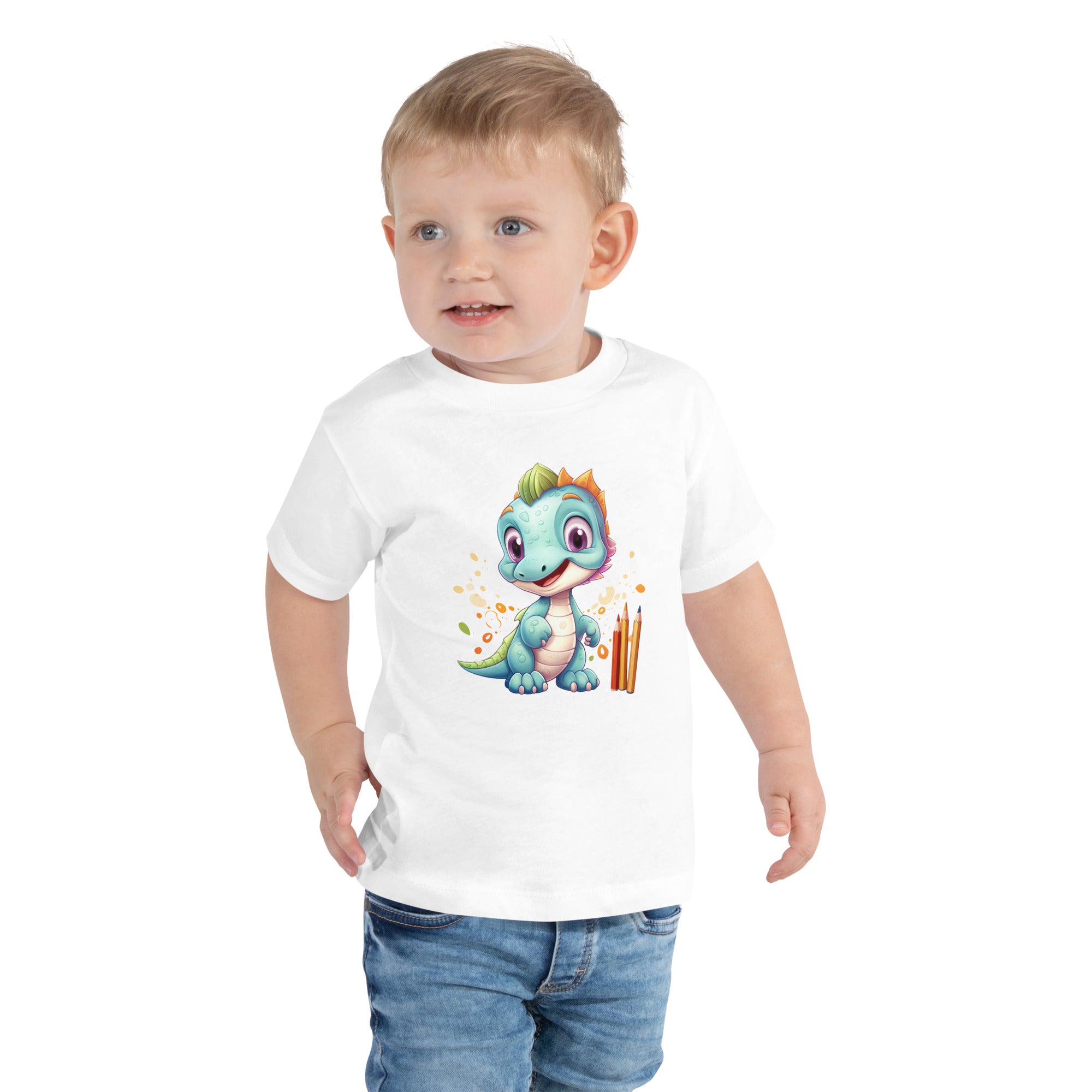 Toddler Short Sleeve Tee- Cute Dinosaur