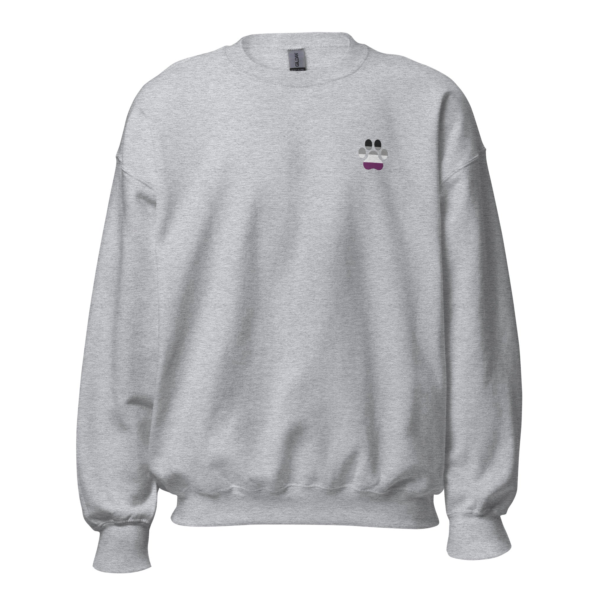 Dog Paw Embroidered Unisex Sweatshirt-Asexual