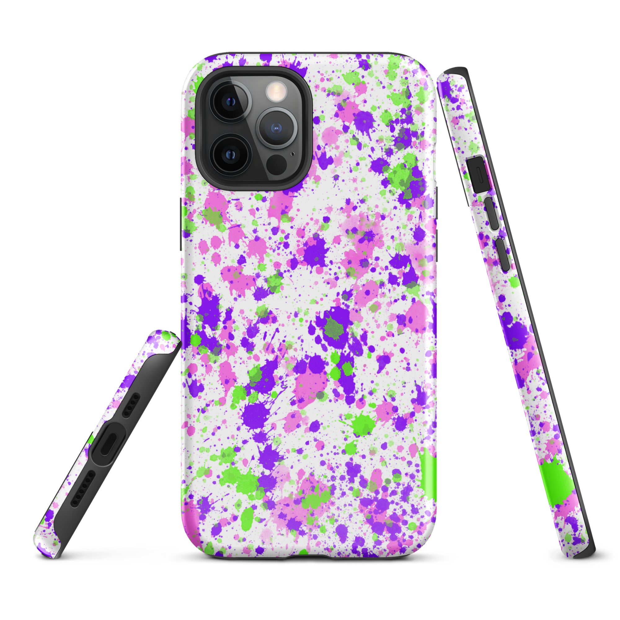 Tough Case for iPhone®- Paint Splatter Purple