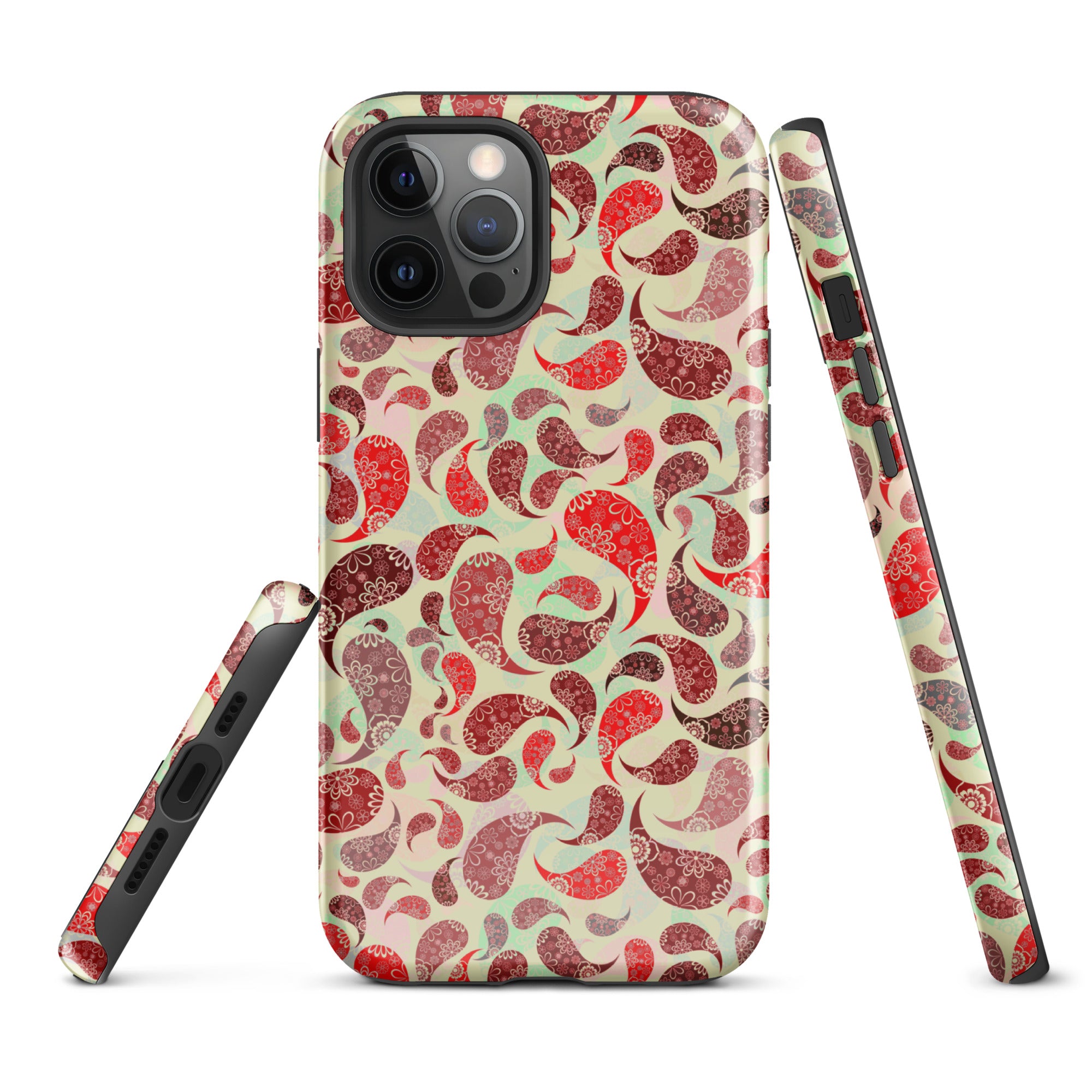 Tough Case for iPhone®- Paisley Red