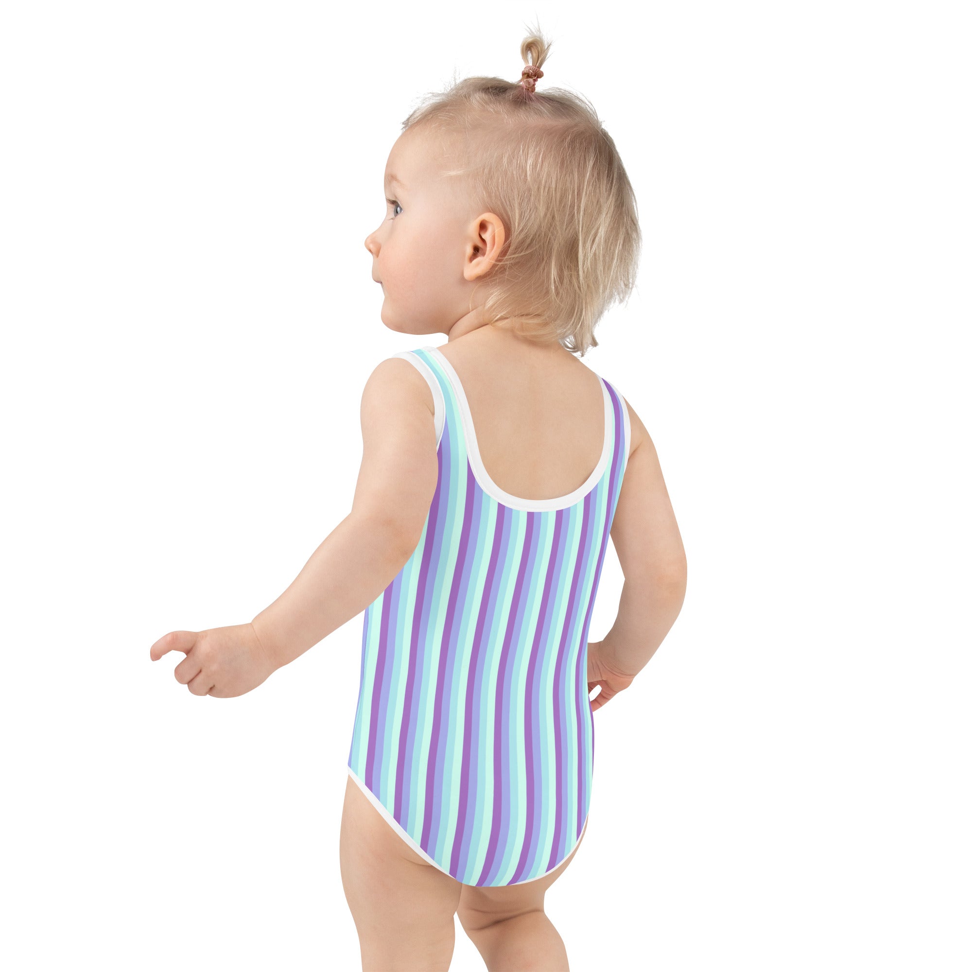 Colorful Striped Kids Swimsuit IX