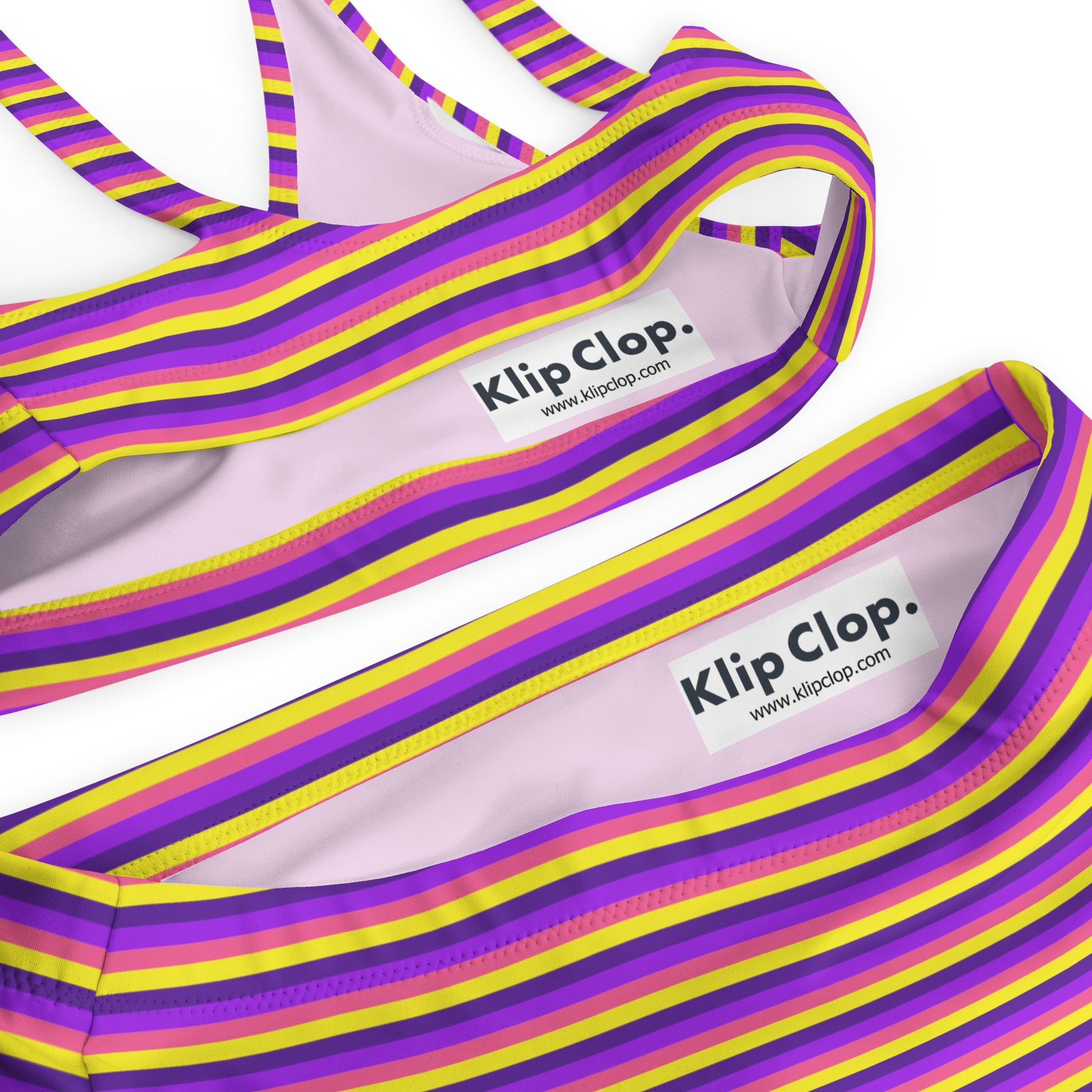 Recycled High-Waisted Colorful Striped Bikini VI