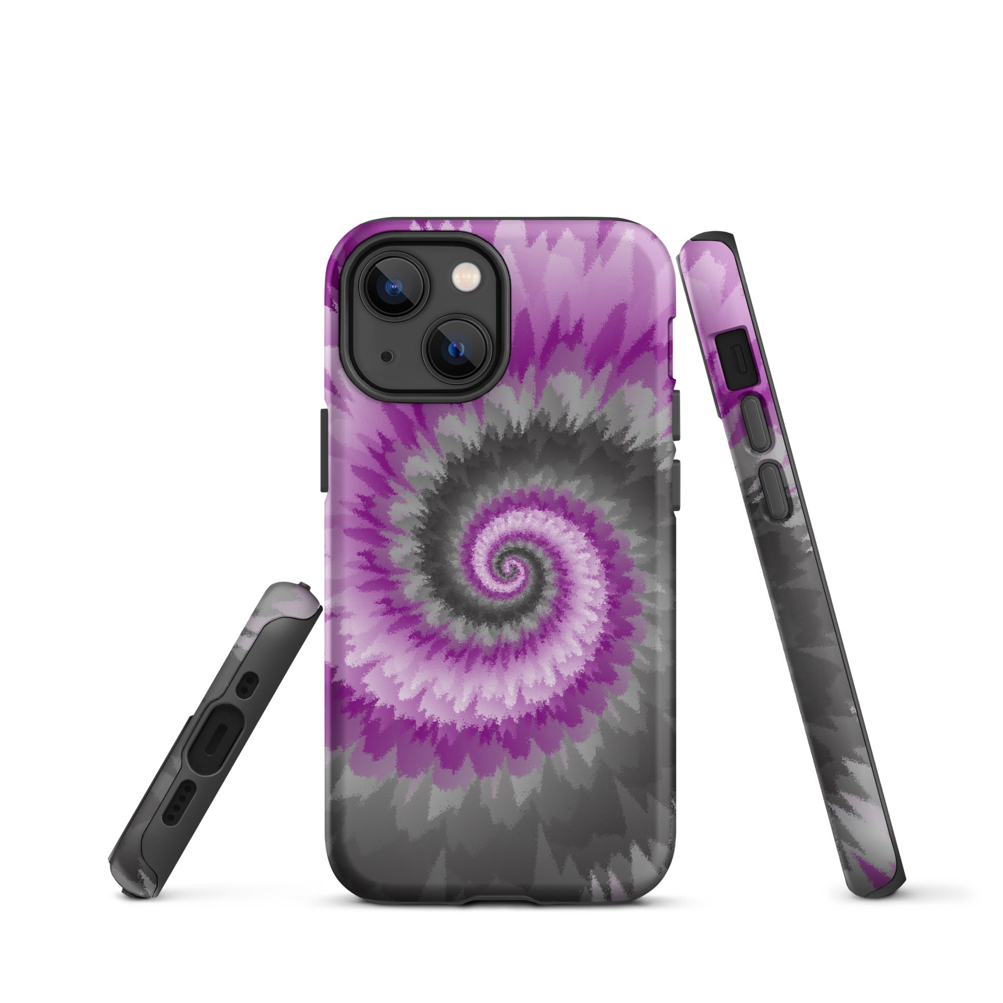 Tough Case for iPhone®-Tie Dye Spiral - Demisexual