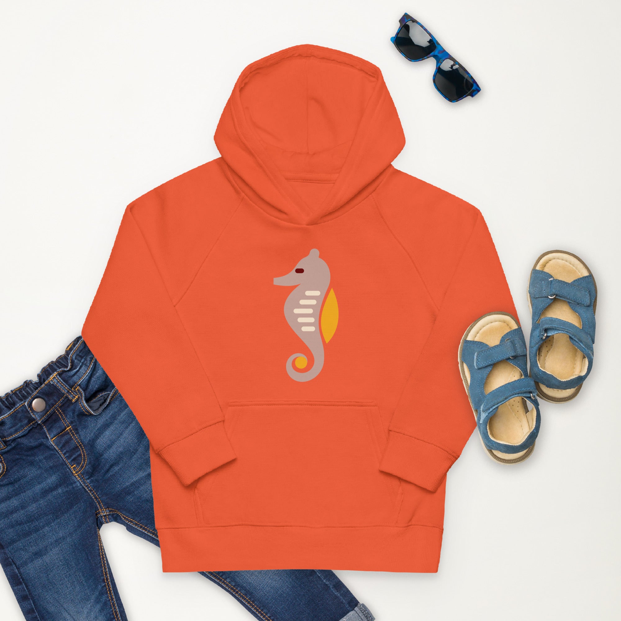 Kids eco hoodie-Sea Horse