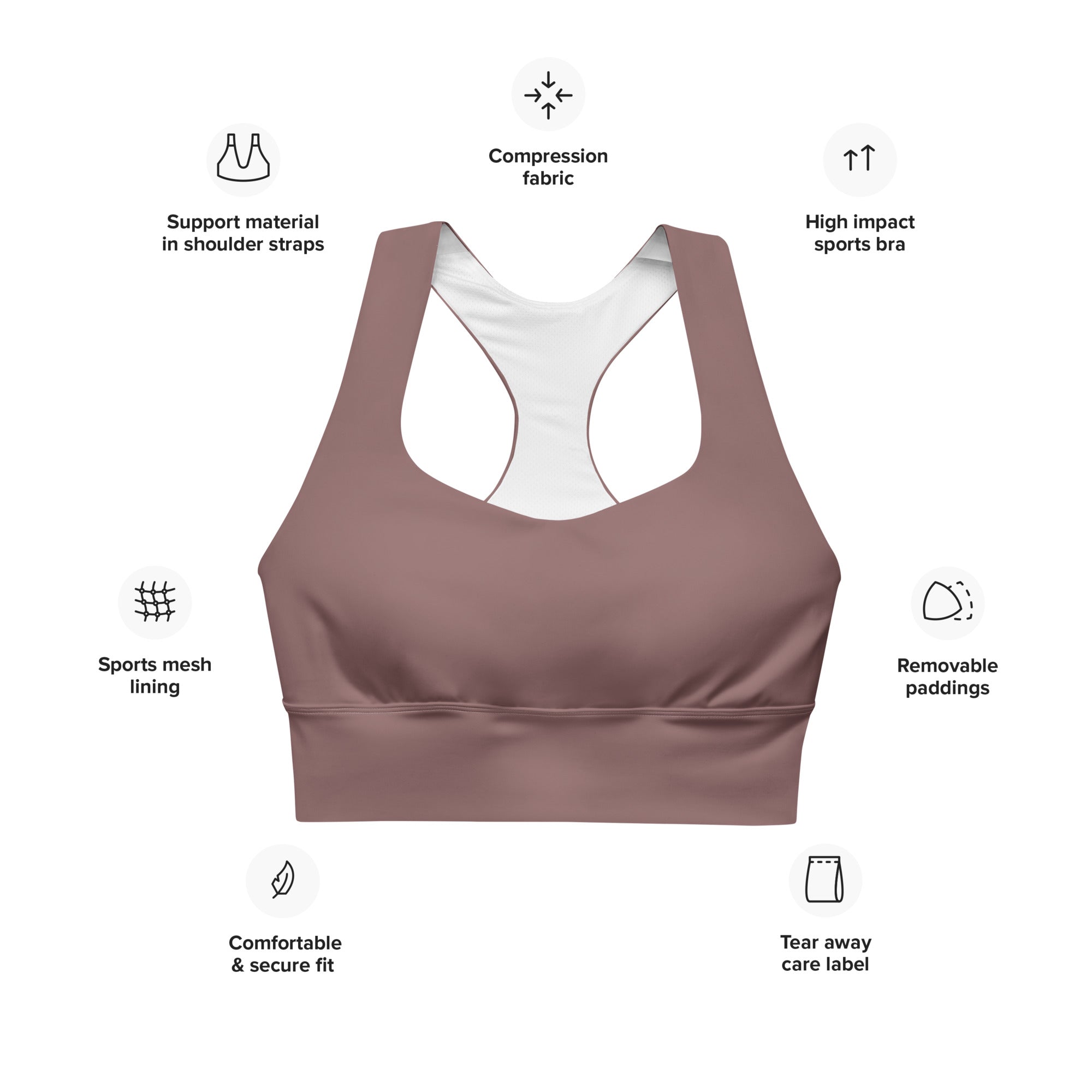 Longline sports bra- Light Wood