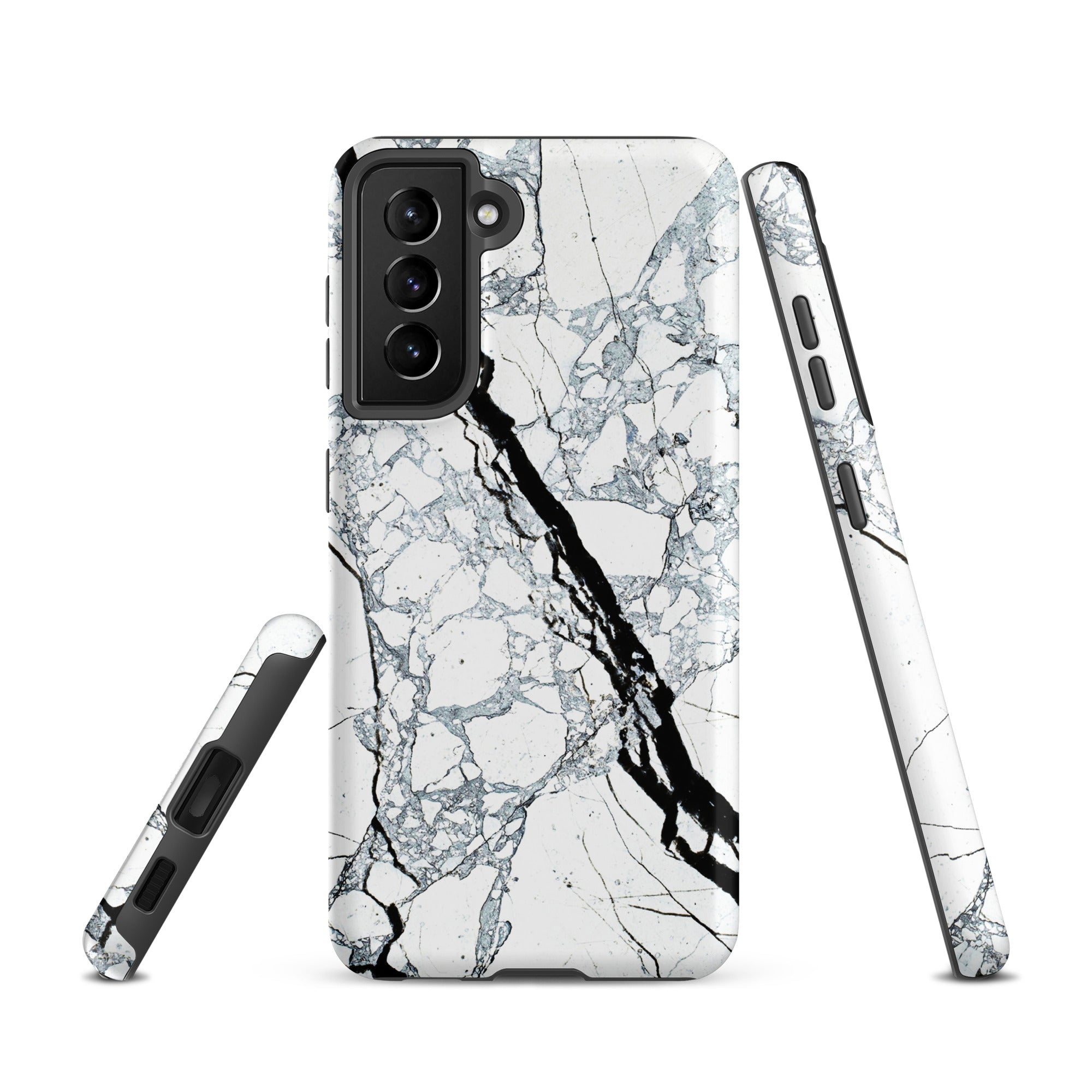 Tough case for Samsung®- Marble Black and White