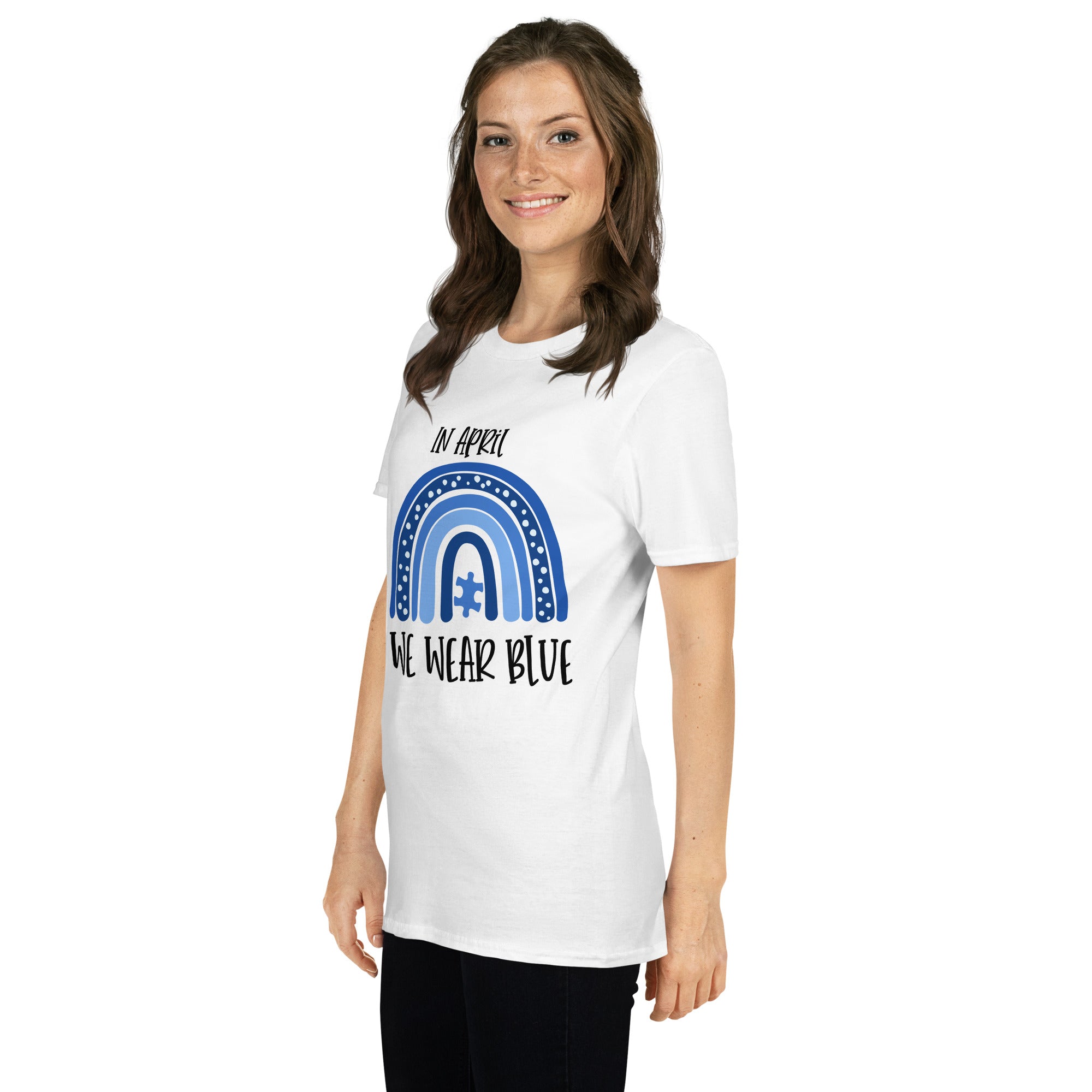 Short-Sleeve Unisex T-Shirt- In April  We Wear Blue
