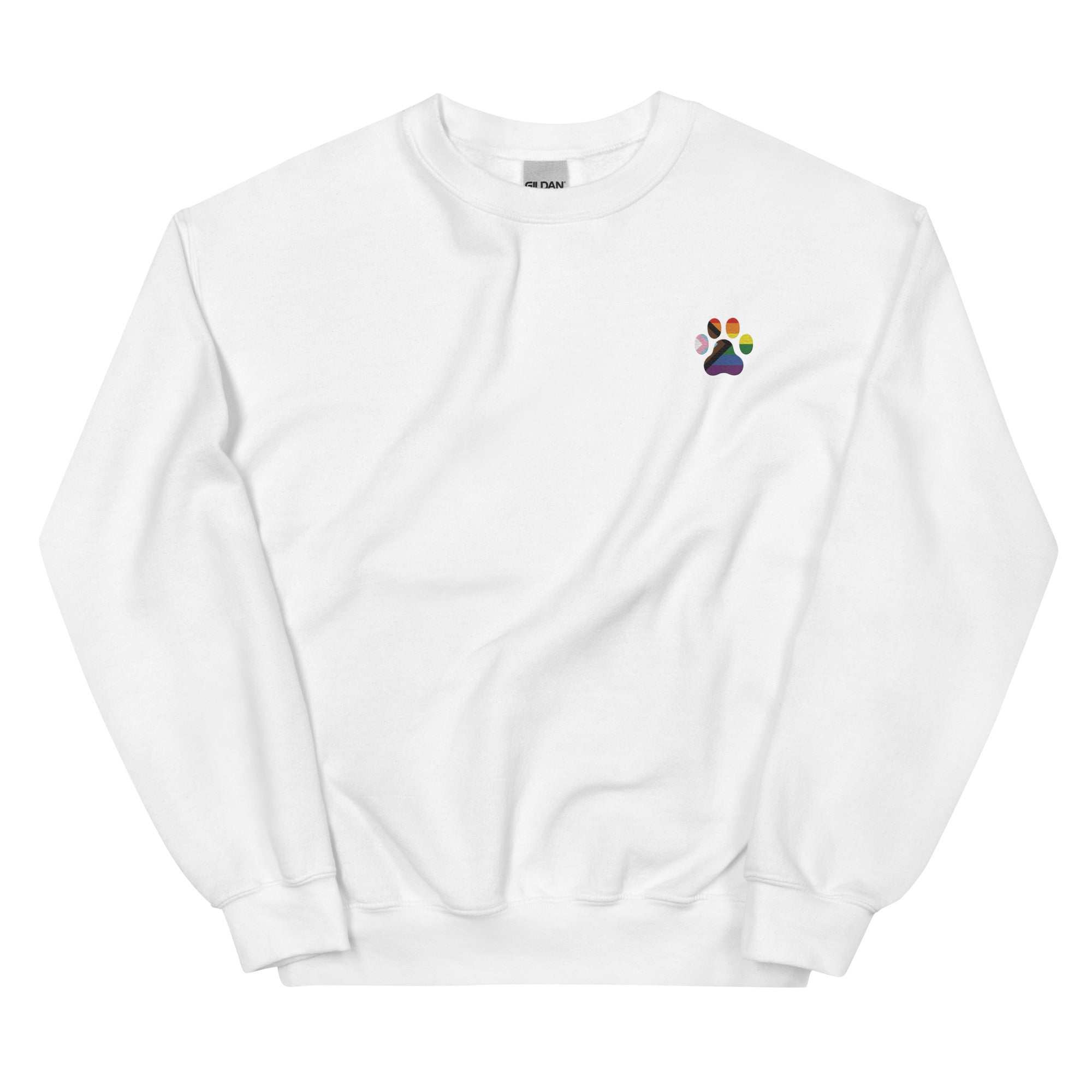 Dog Paw Embroidered Unisex Sweatshirt-Progress Pride