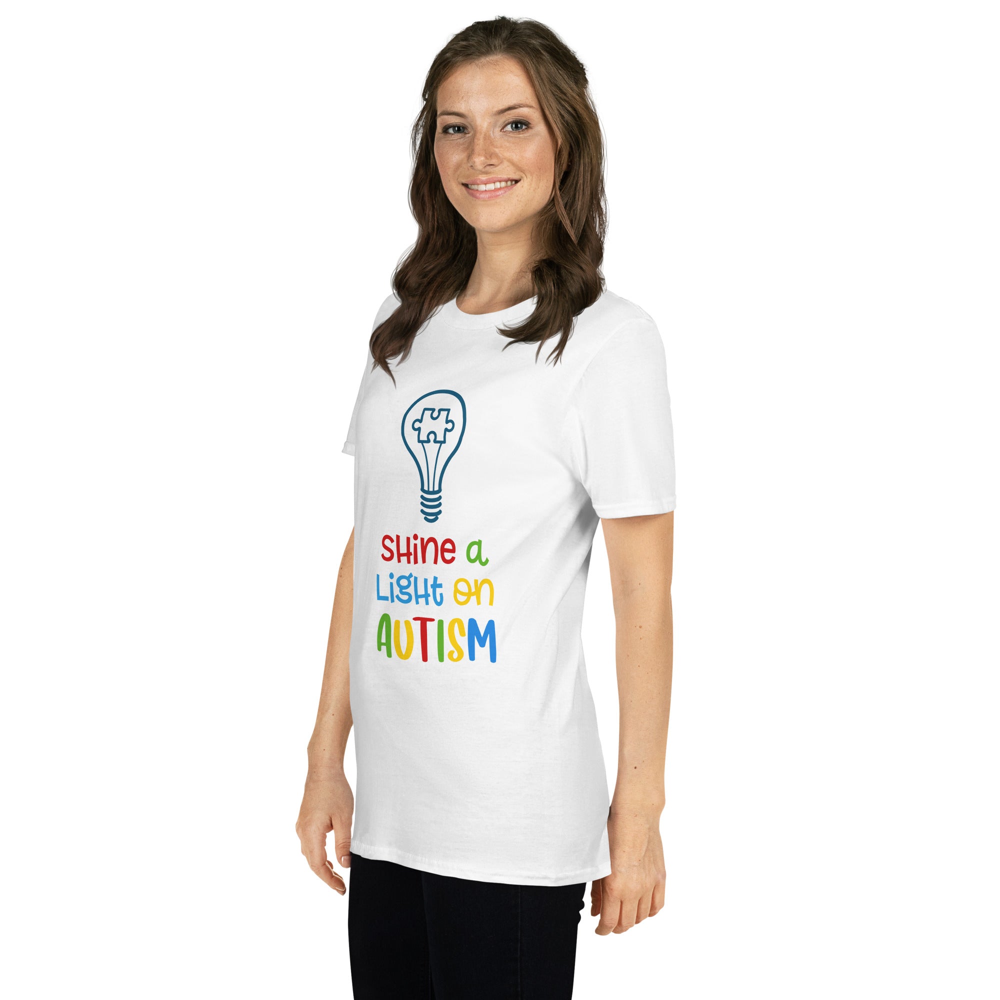 Short-Sleeve Unisex T-Shirt- Shine a light on autism