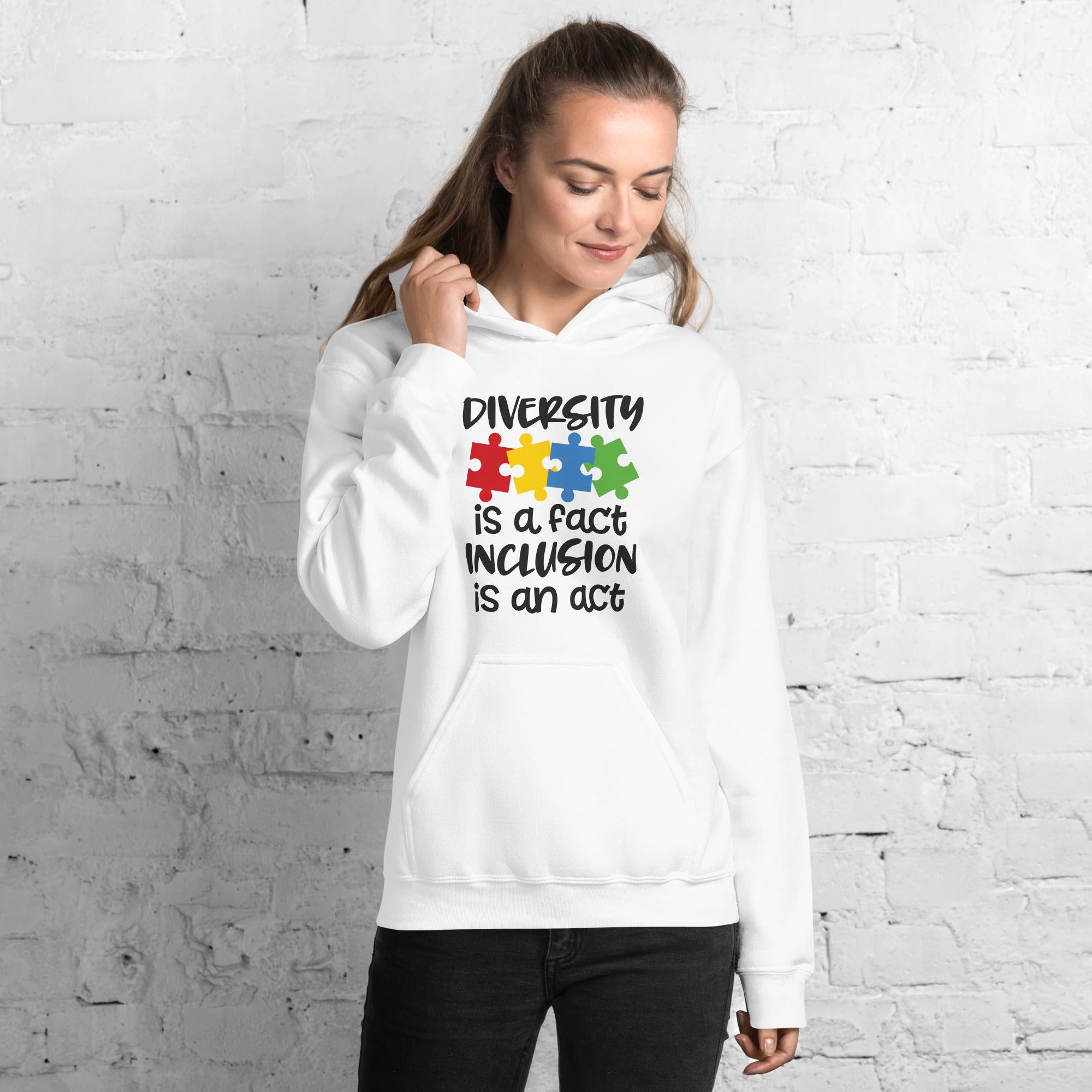Unisex Hoodie- Diversity is a fact inclusion is an act