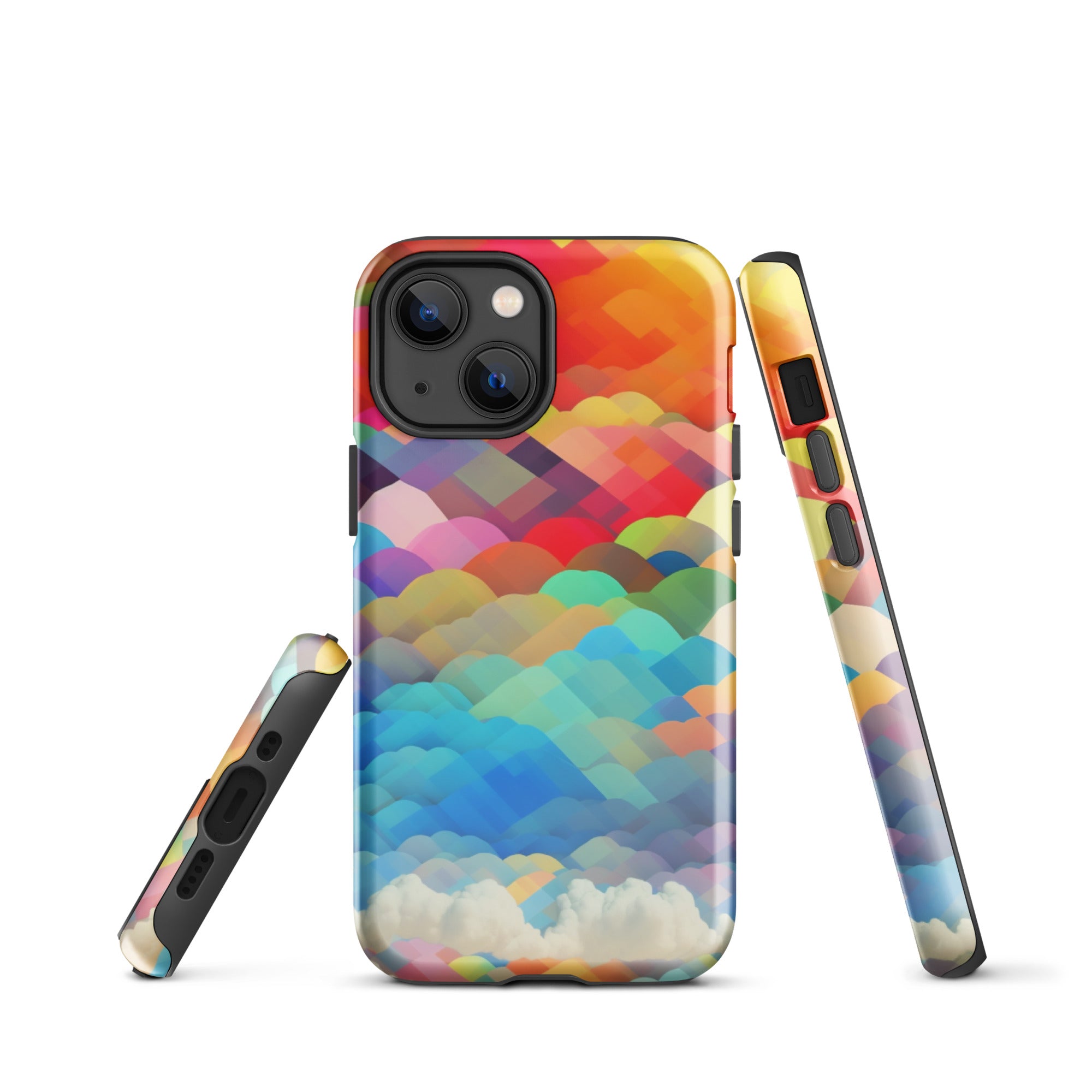 Tough Case for iPhone®- Rainbow Cloud Pattern II