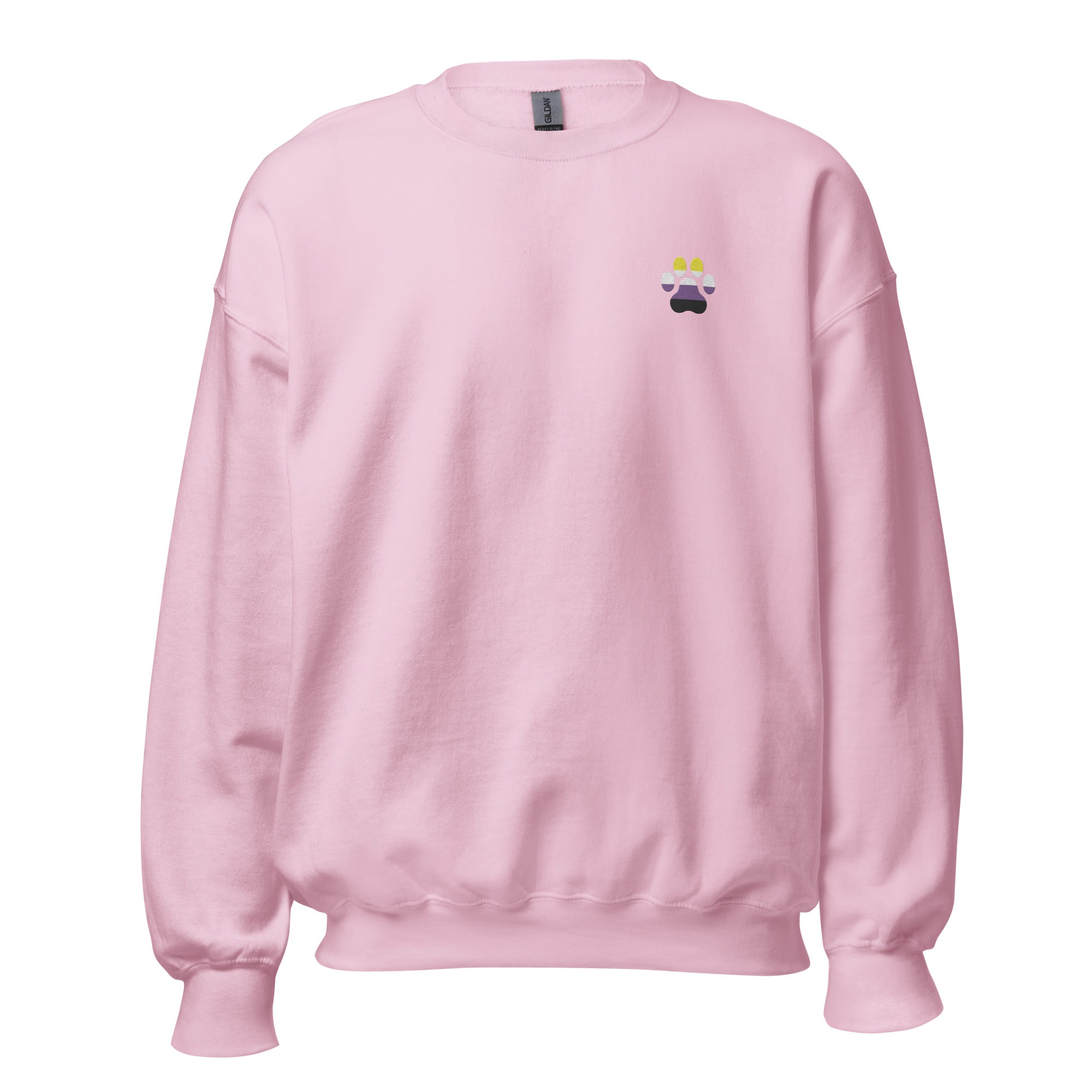 Dog Paw Embroidered Unisex Sweatshirt-Nonbinary
