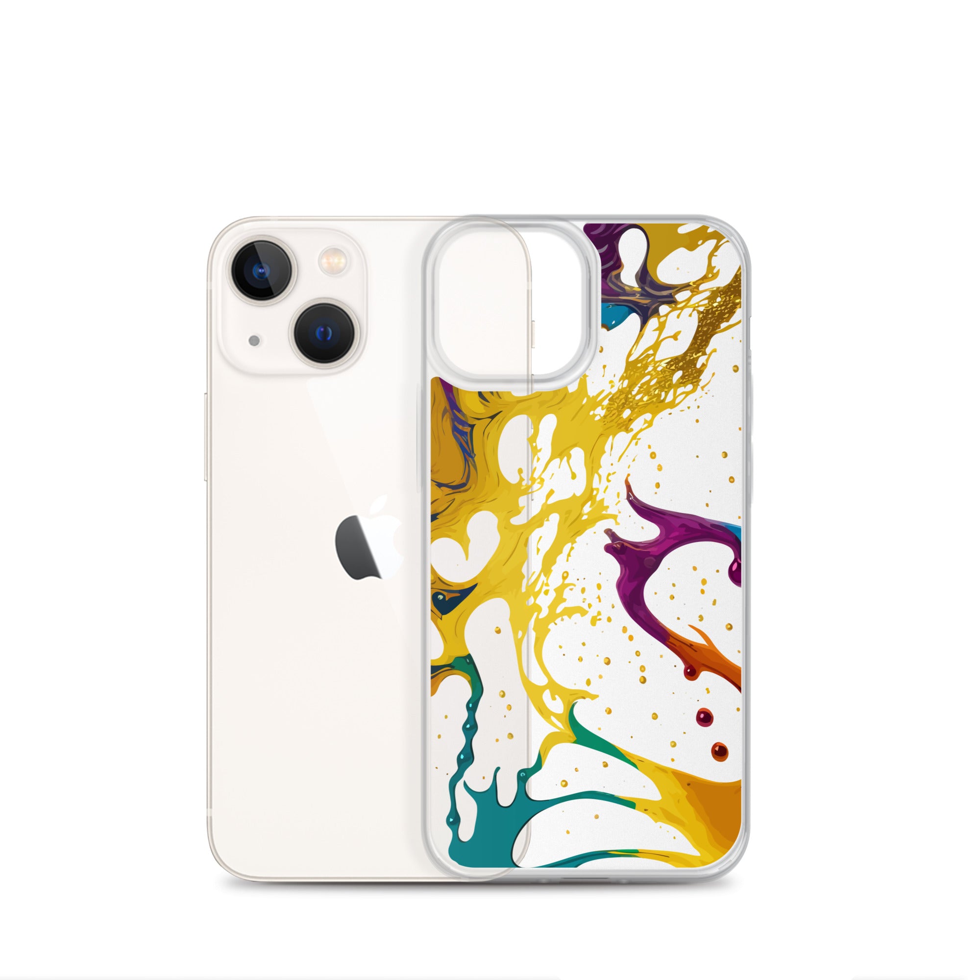 Clear Case for iPhone®-Alchohol Ink Design III