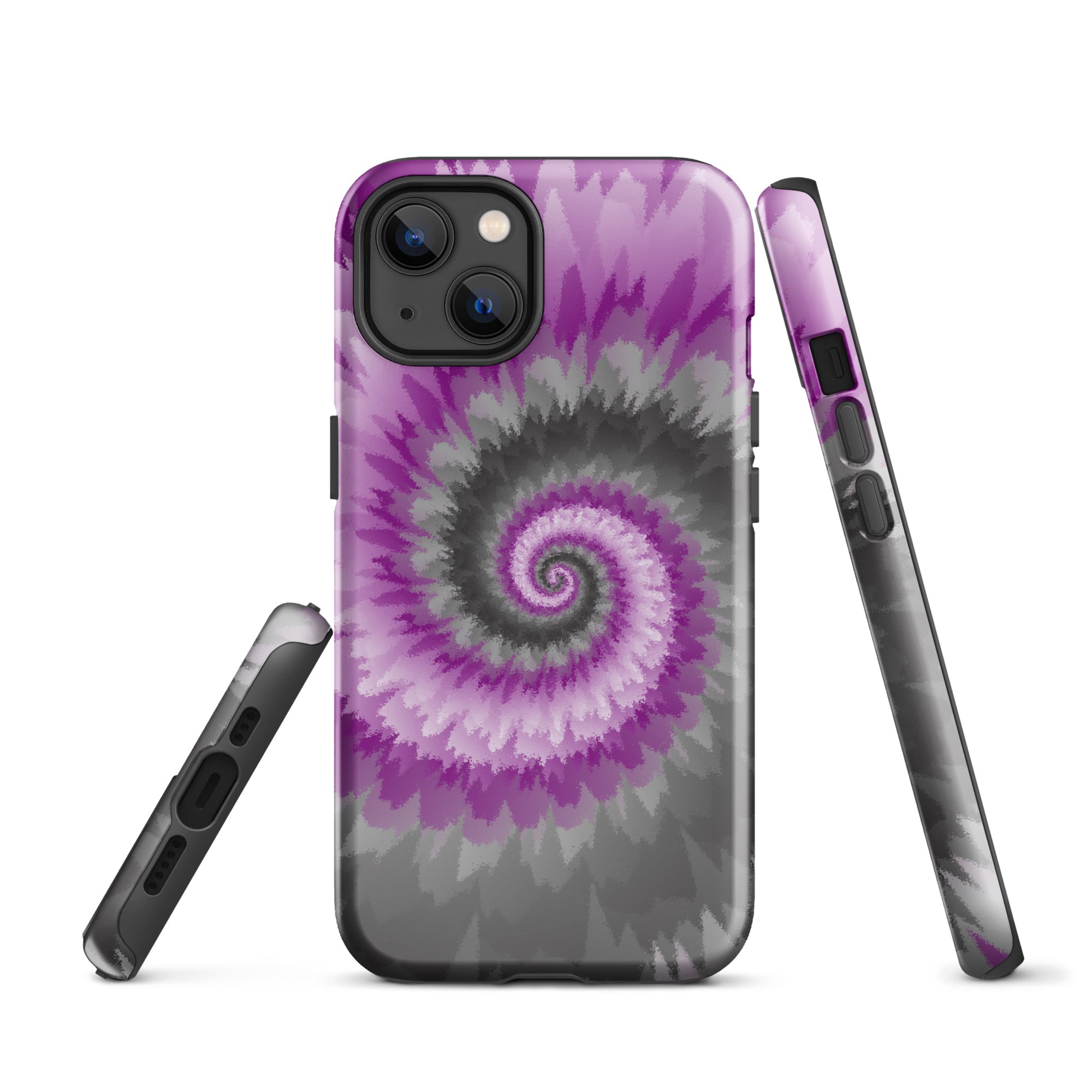 Tough Case for iPhone®-Tie Dye Spiral - Demisexual