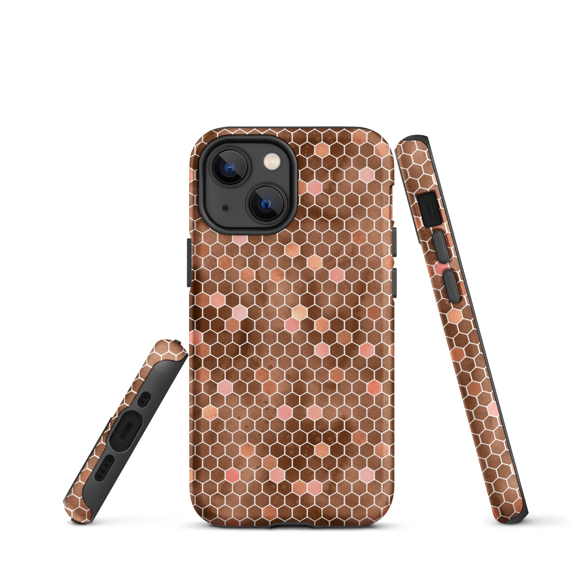 Tough Case for iPhone®- Honeycomb Brown
