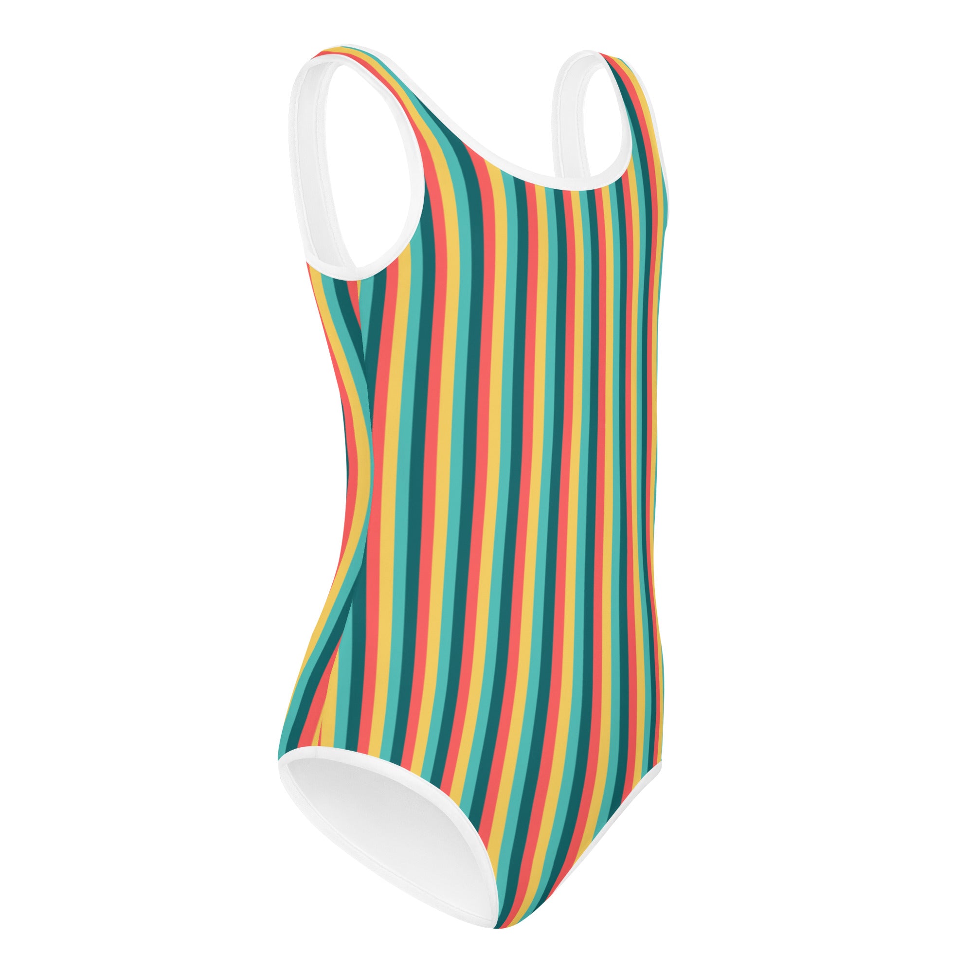 Colorful Striped Kids Swimsuit X