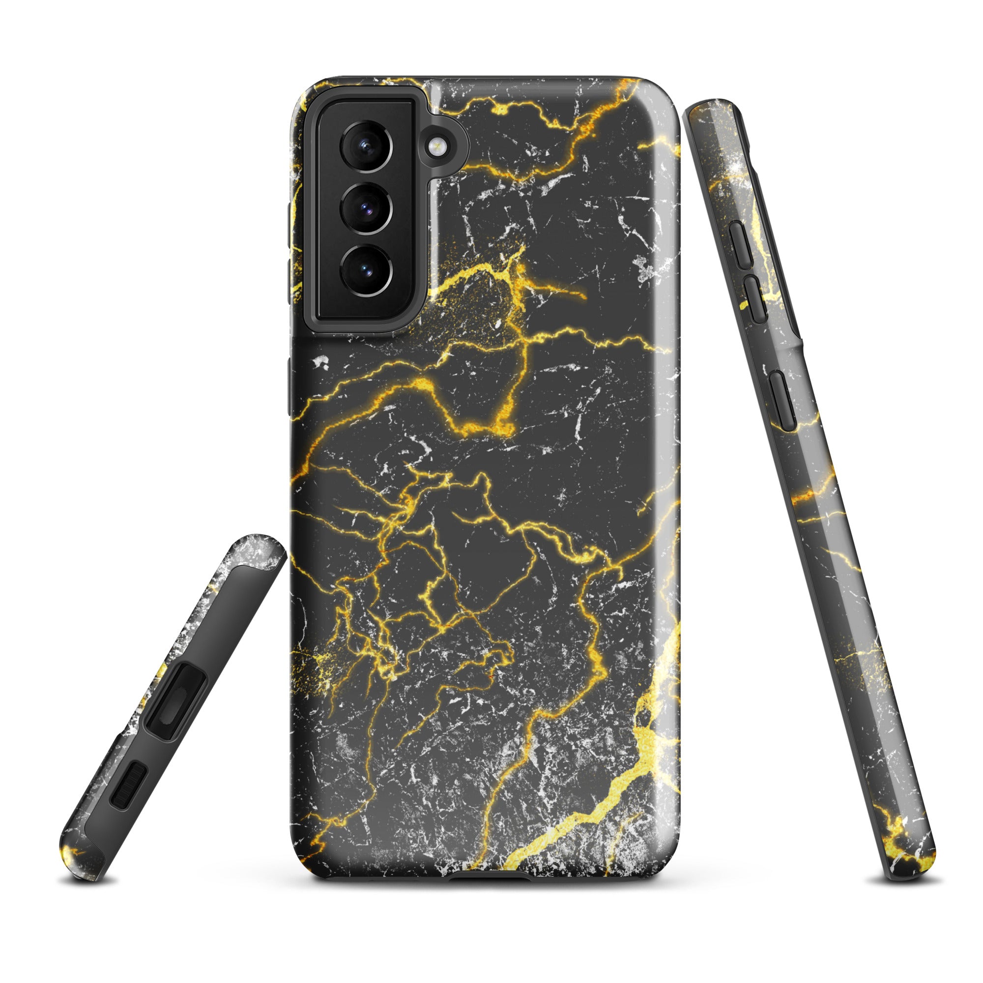 Tough case for Samsung®- Marble Black and Gold
