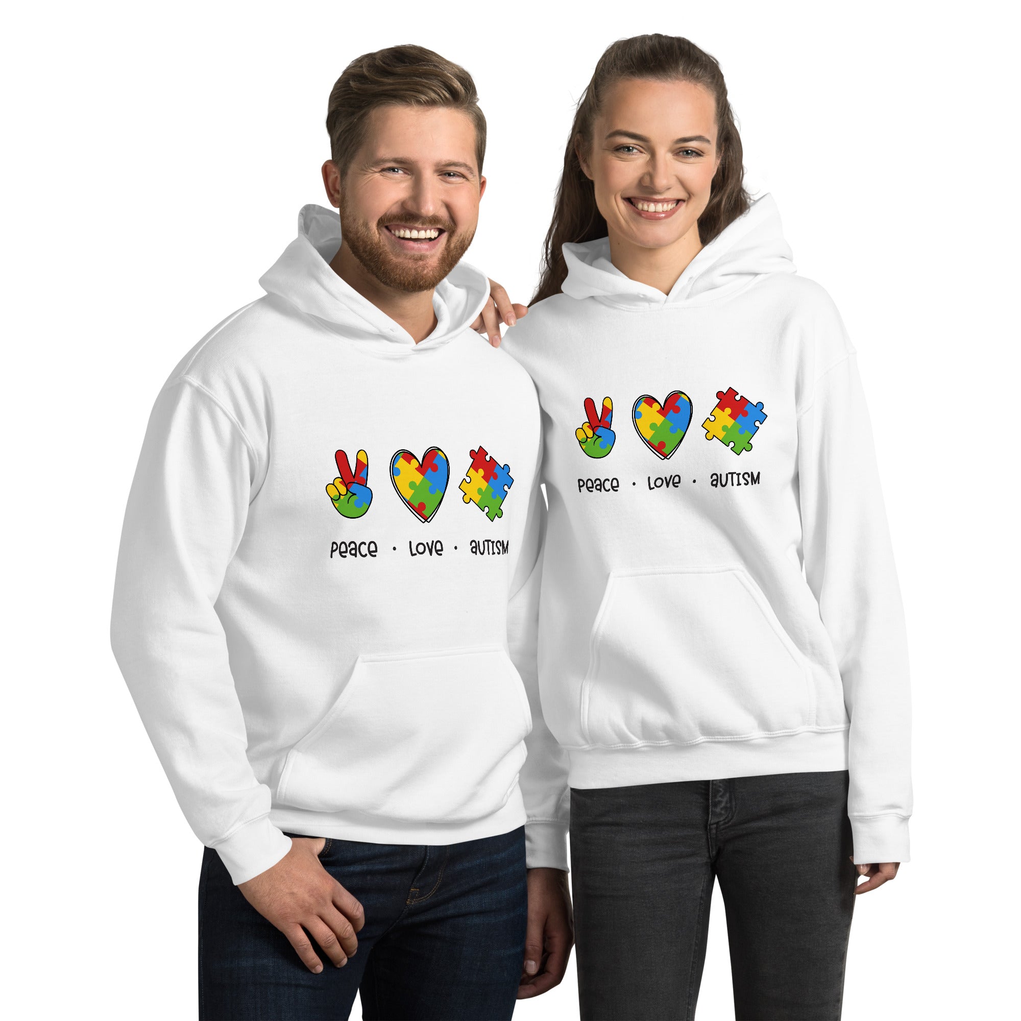 Unisex Hoodie- Peace Love Autism