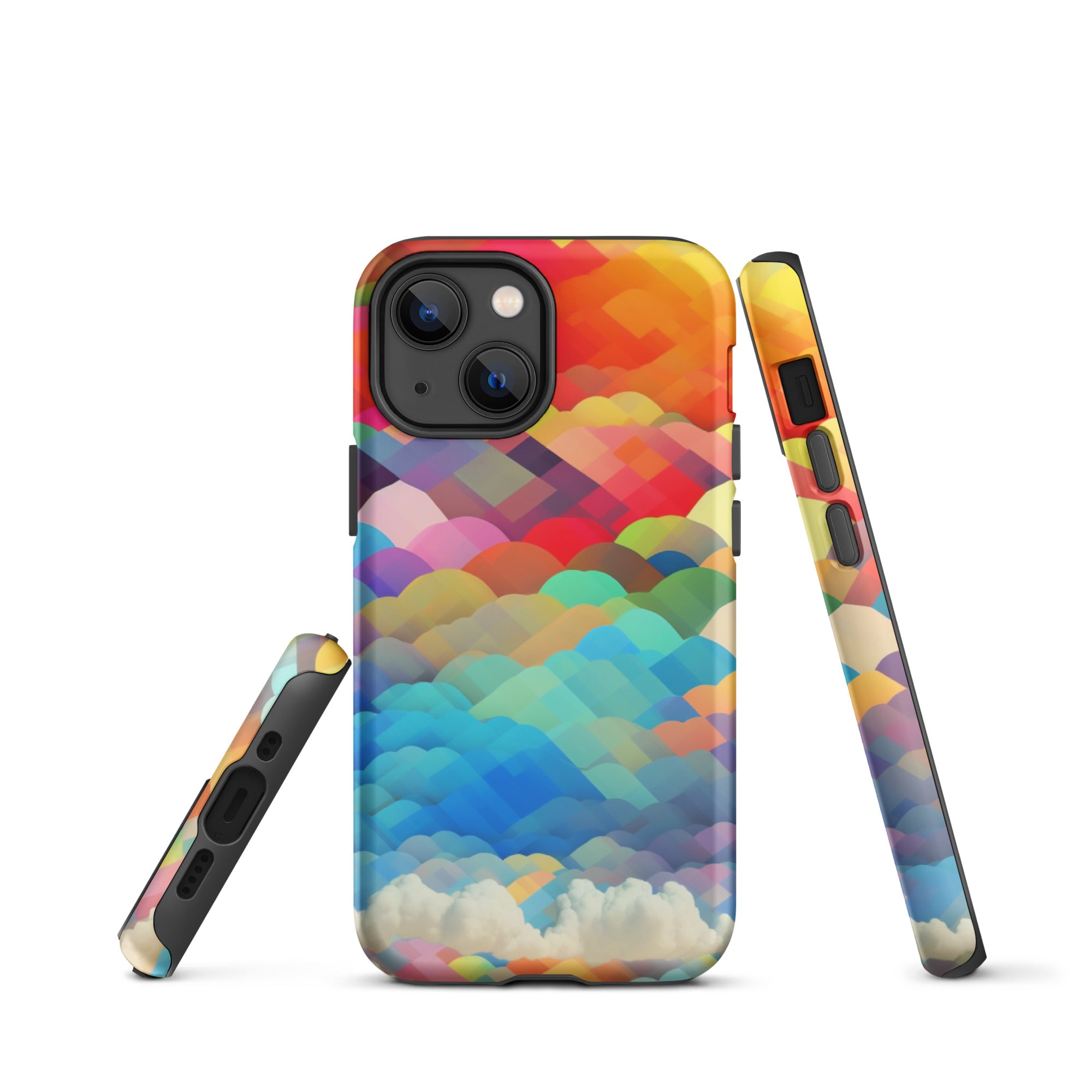 Tough Case for iPhone®- Rainbow Cloud Pattern II