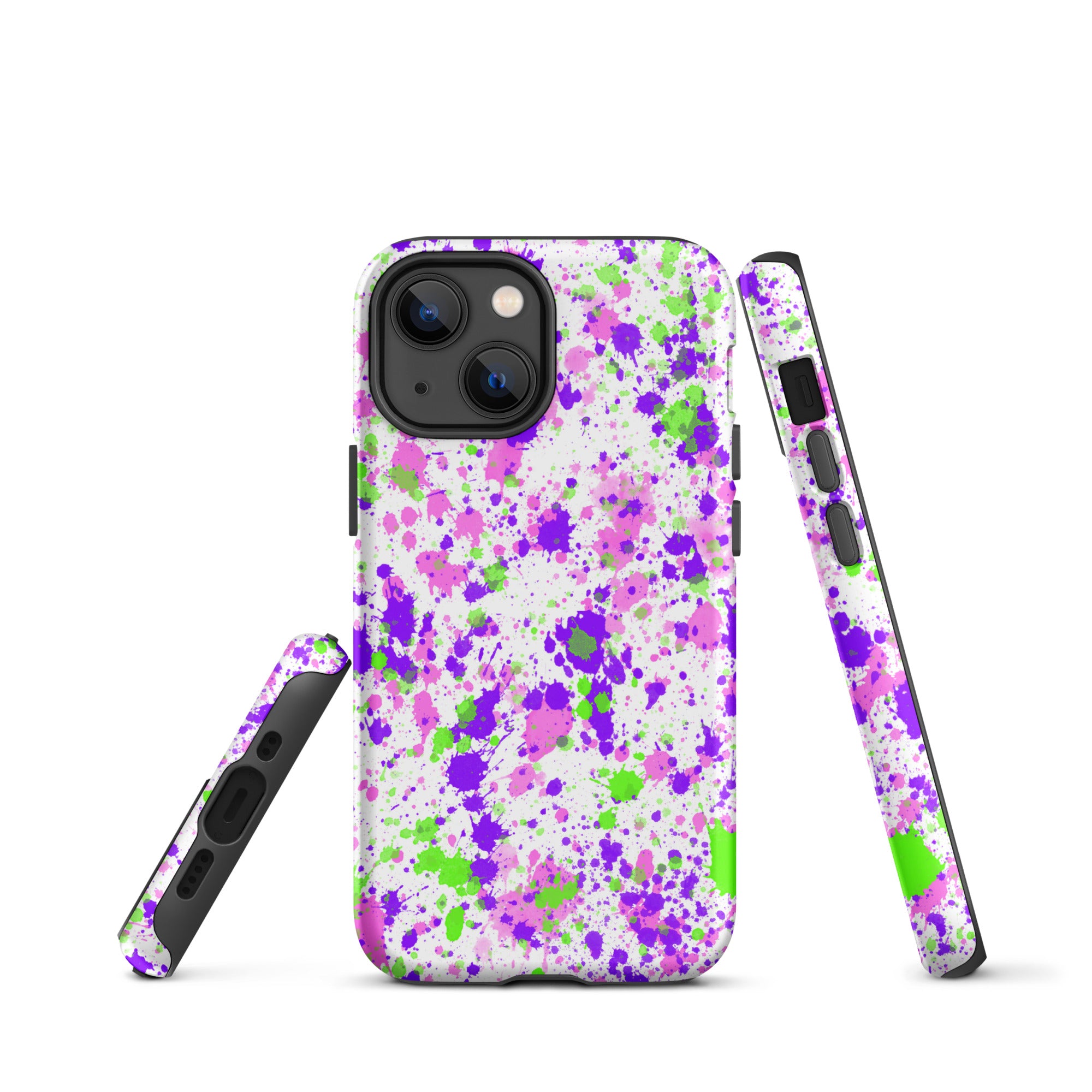 Tough Case for iPhone®- Paint Splatter Purple