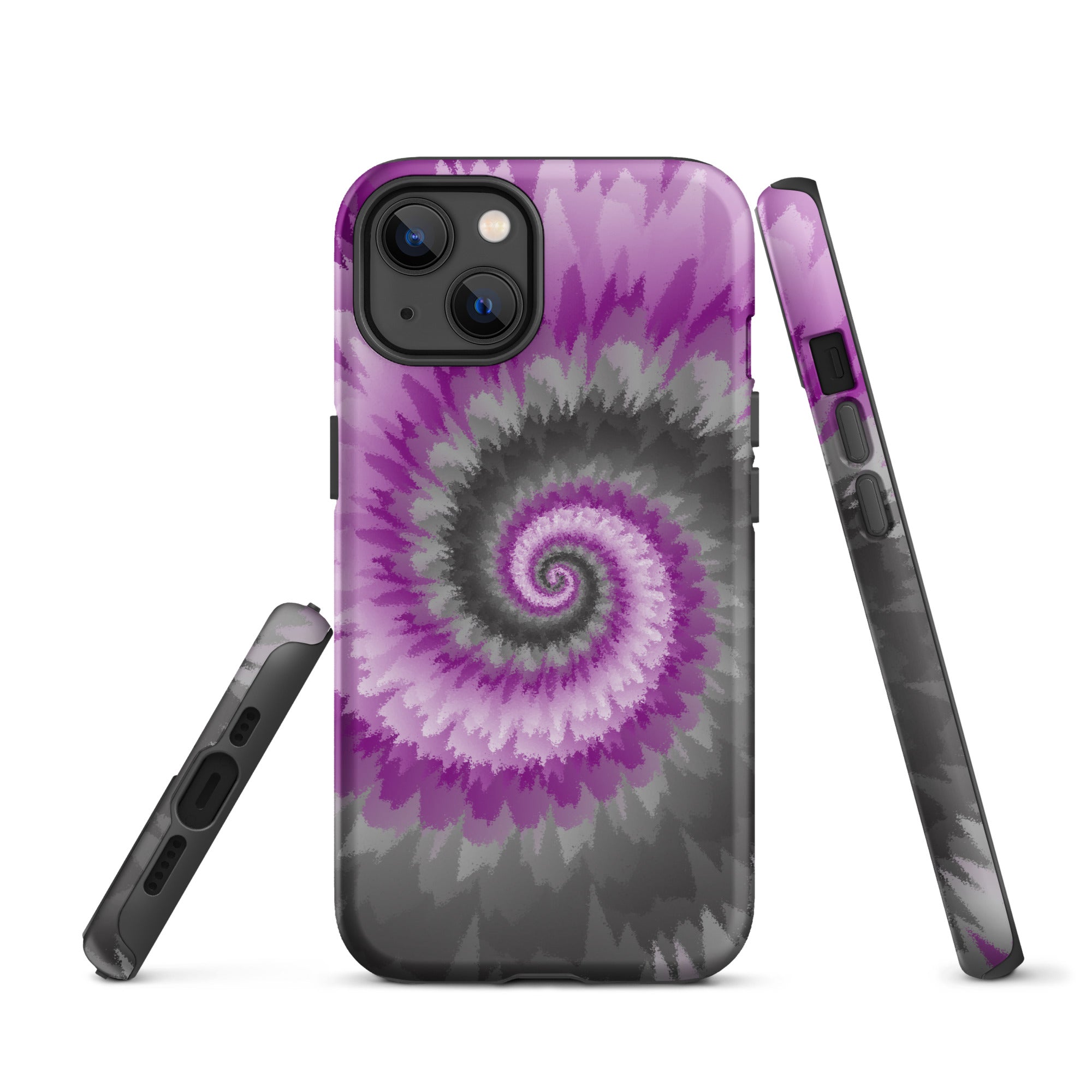 Tough Case for iPhone®-Tie Dye Spiral - Demisexual
