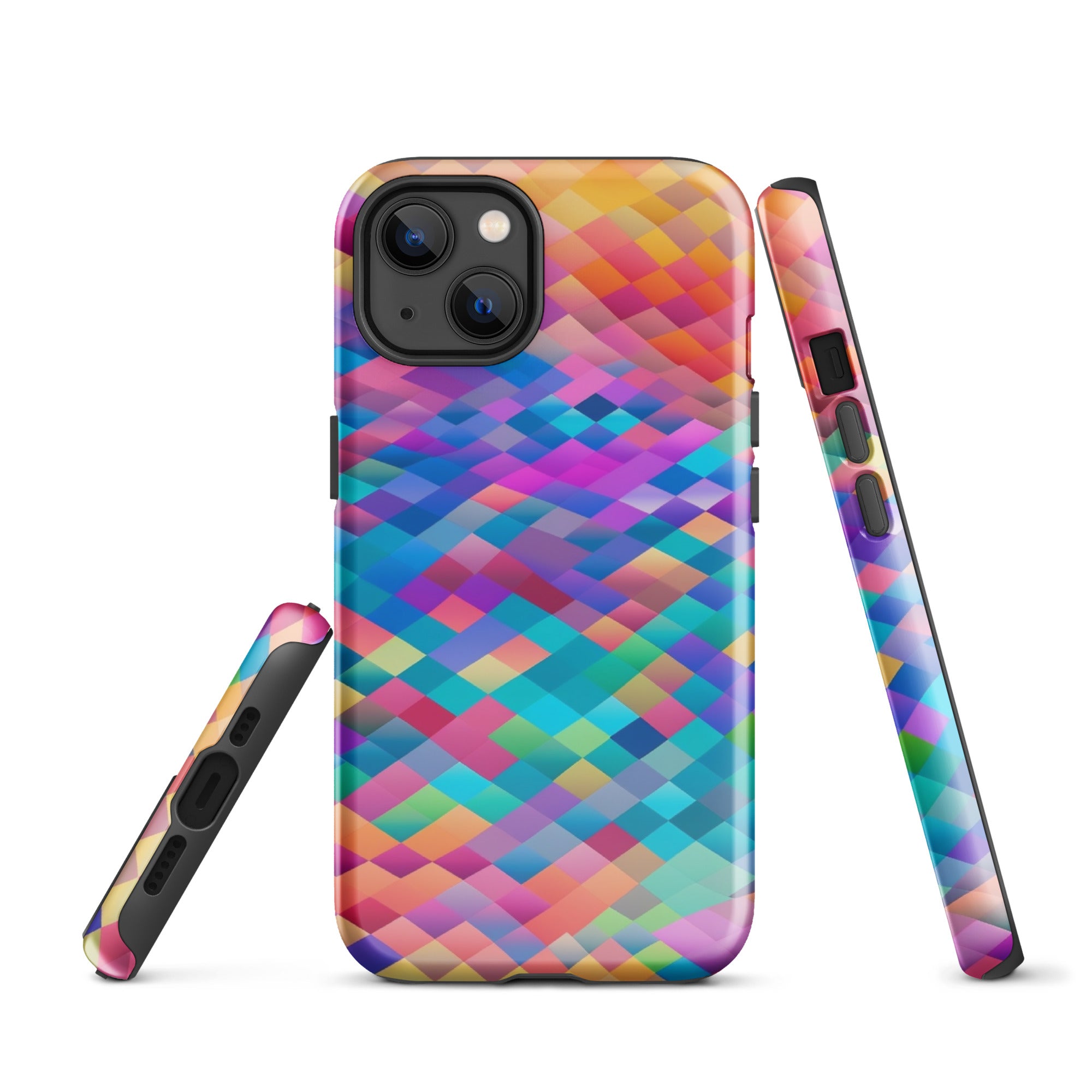 Tough Case for iPhone®- Rainbow Cloud Pattern IV