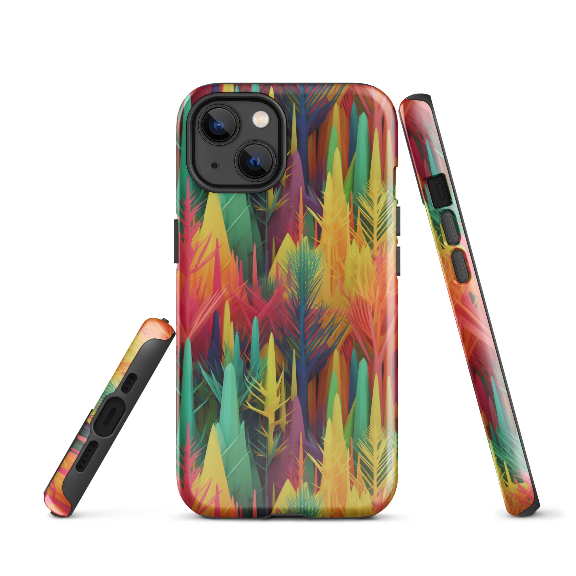 Tough Case for iPhone®- Rainbow Forest Pattern I