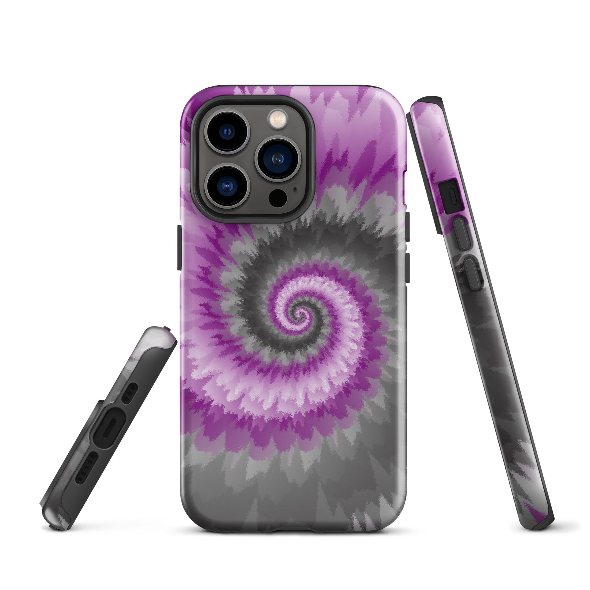 Tough Case for iPhone®-Tie Dye Spiral - Demisexual