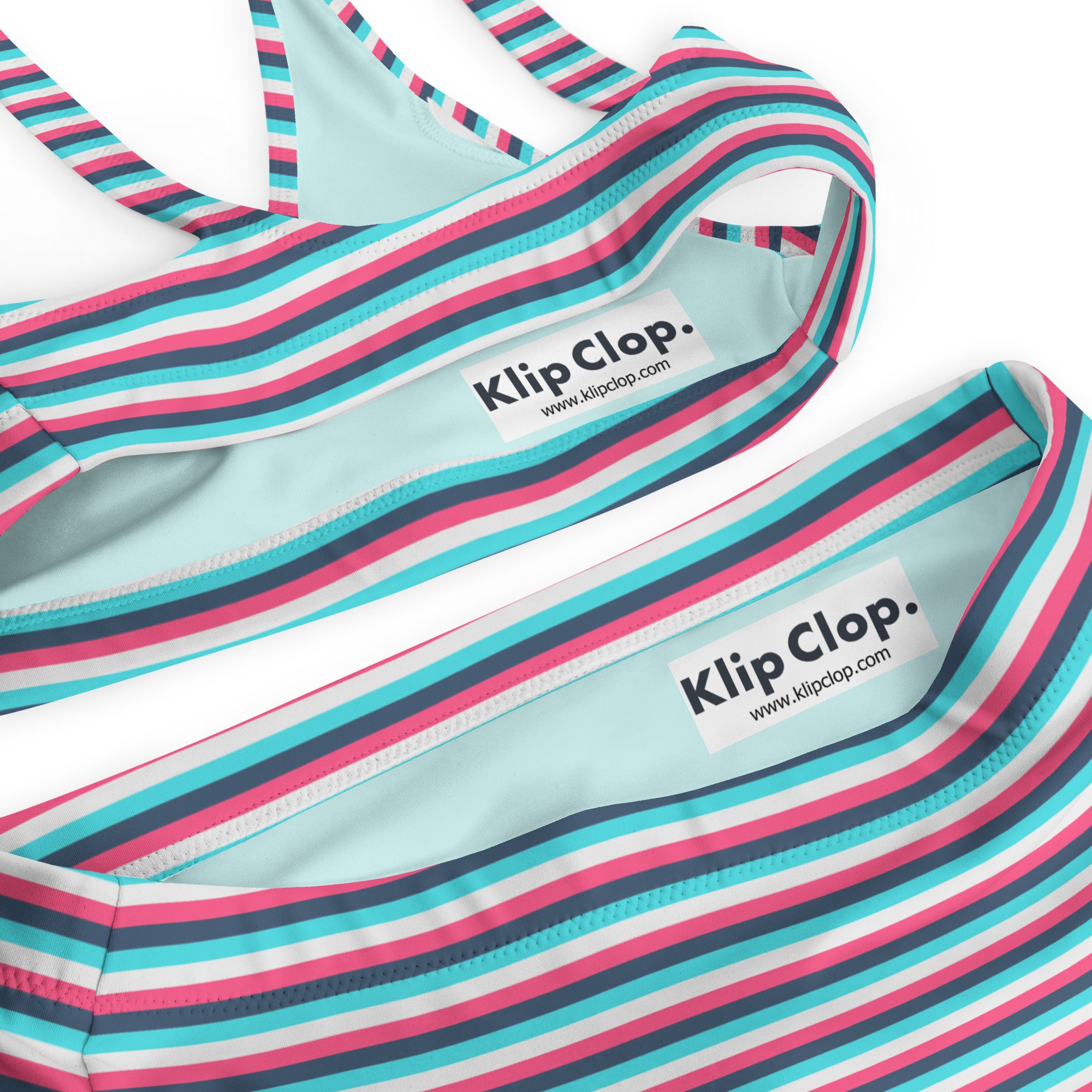 Recycled High-Waisted Colorful Striped Bikini IV