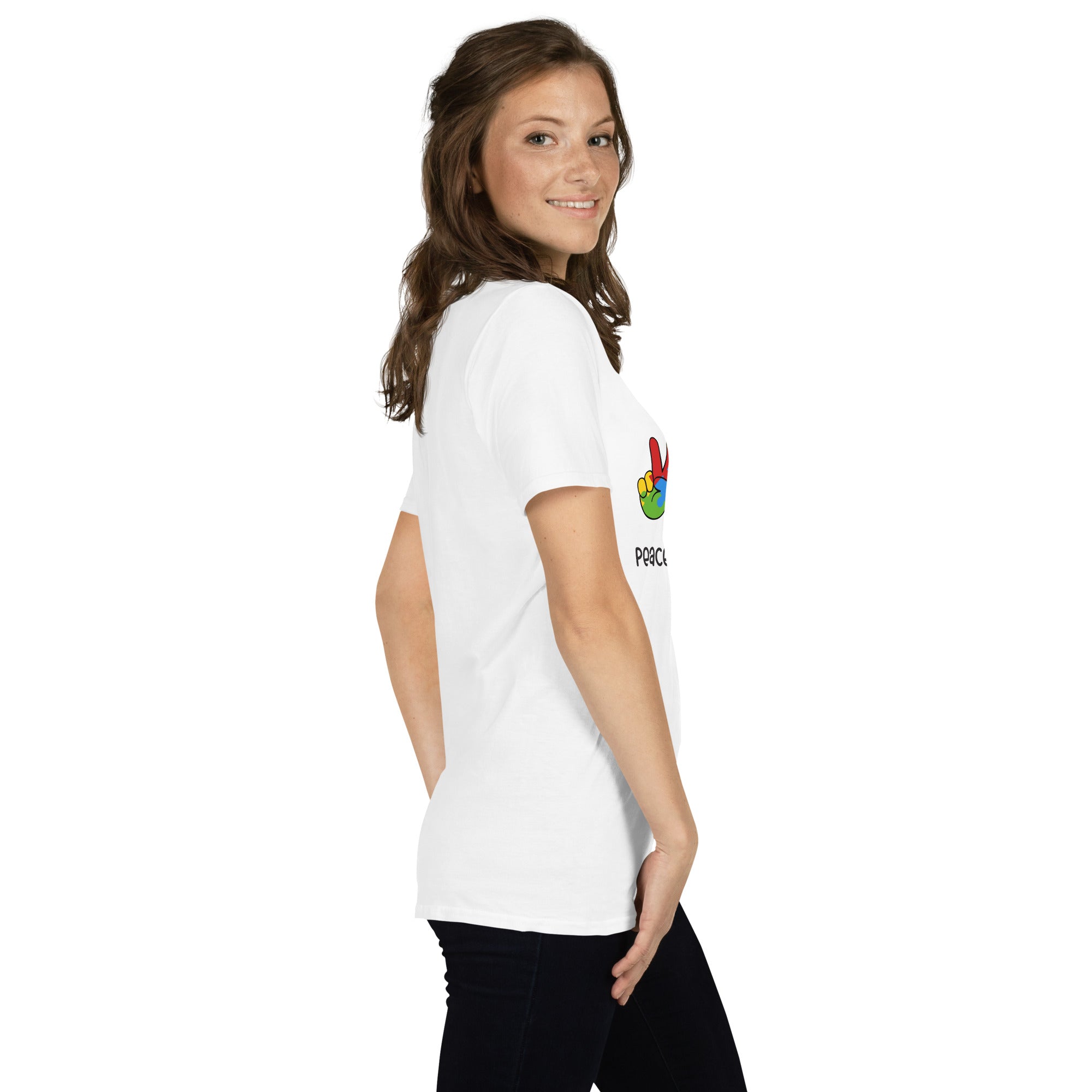 Short-Sleeve Unisex T-Shirt- Peace Love Autism