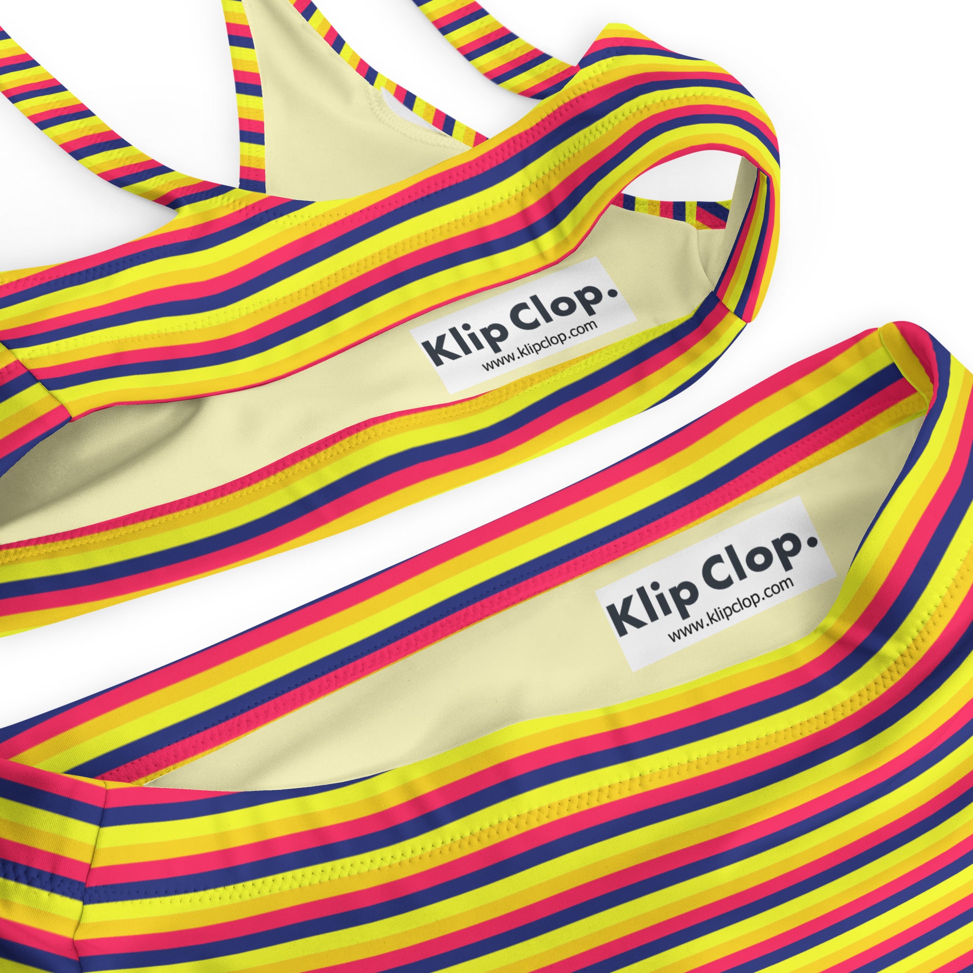 Recycled High-Waisted Colorful Striped Bikini VII