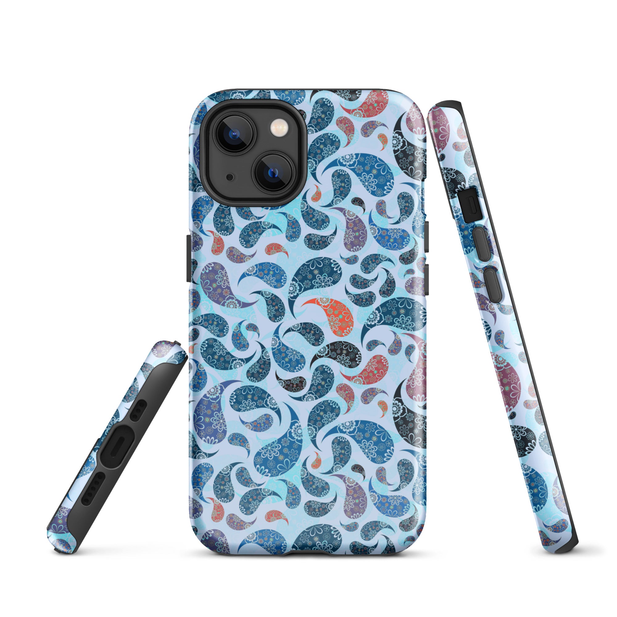 Tough Case for iPhone®- Paisley Blue