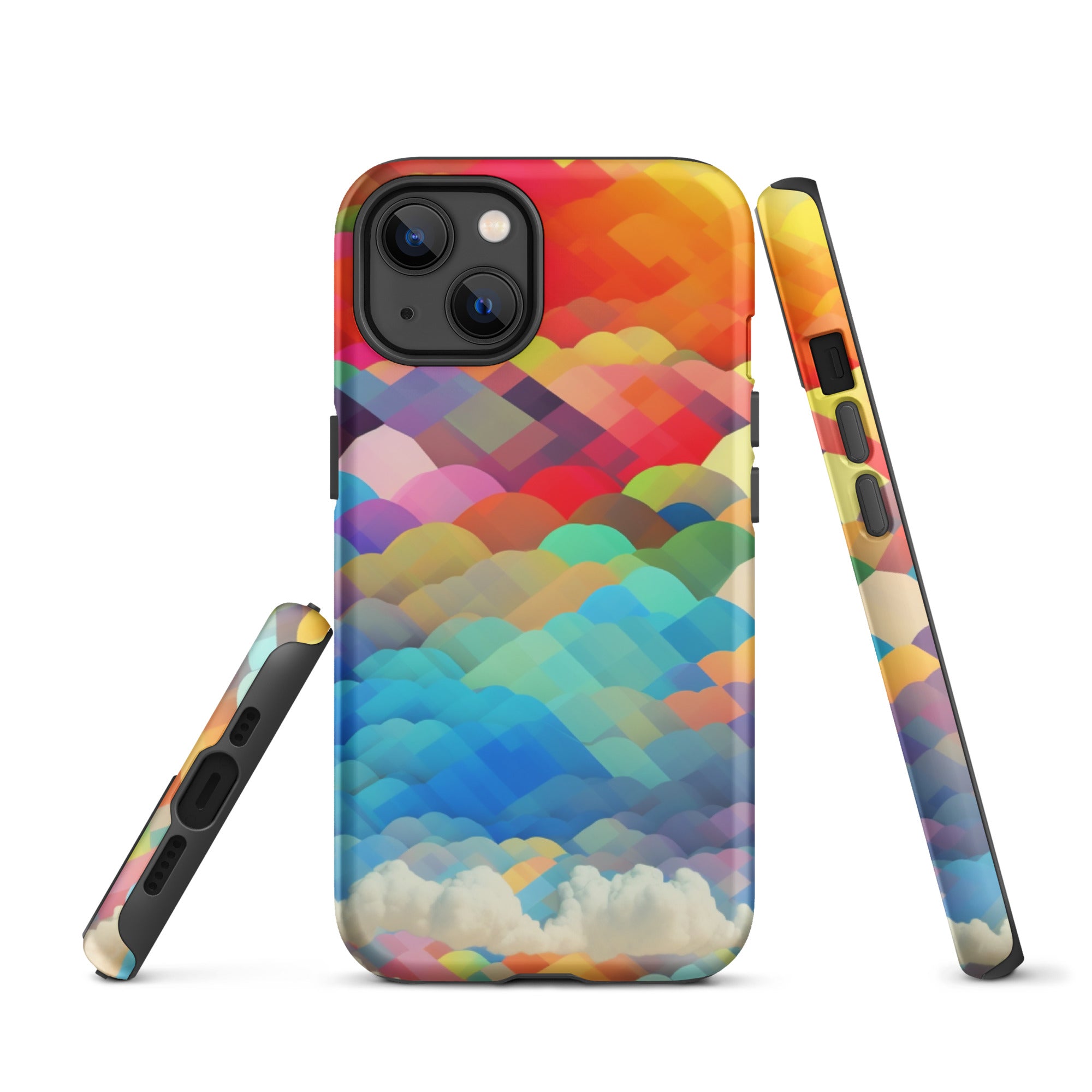 Tough Case for iPhone®- Rainbow Cloud Pattern II