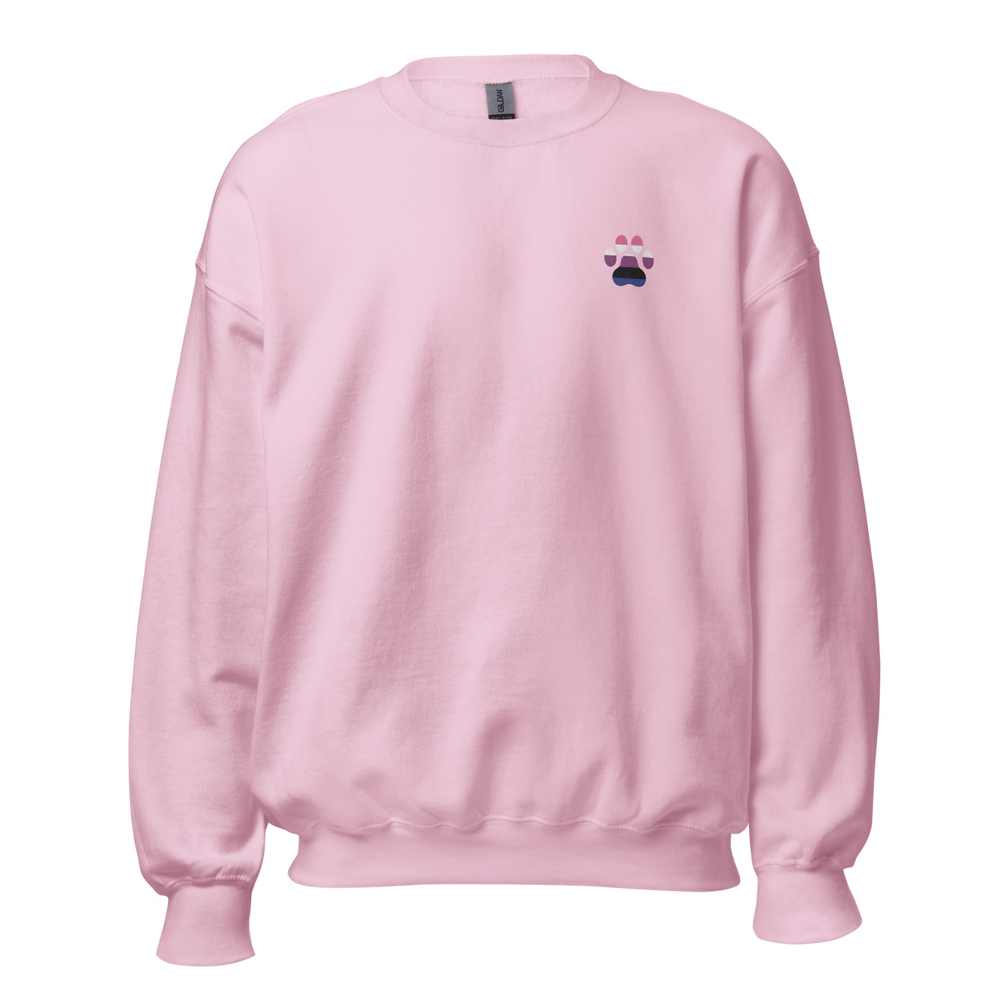 Dog Paw Embroidered Unisex Sweatshirt-Genderfluid