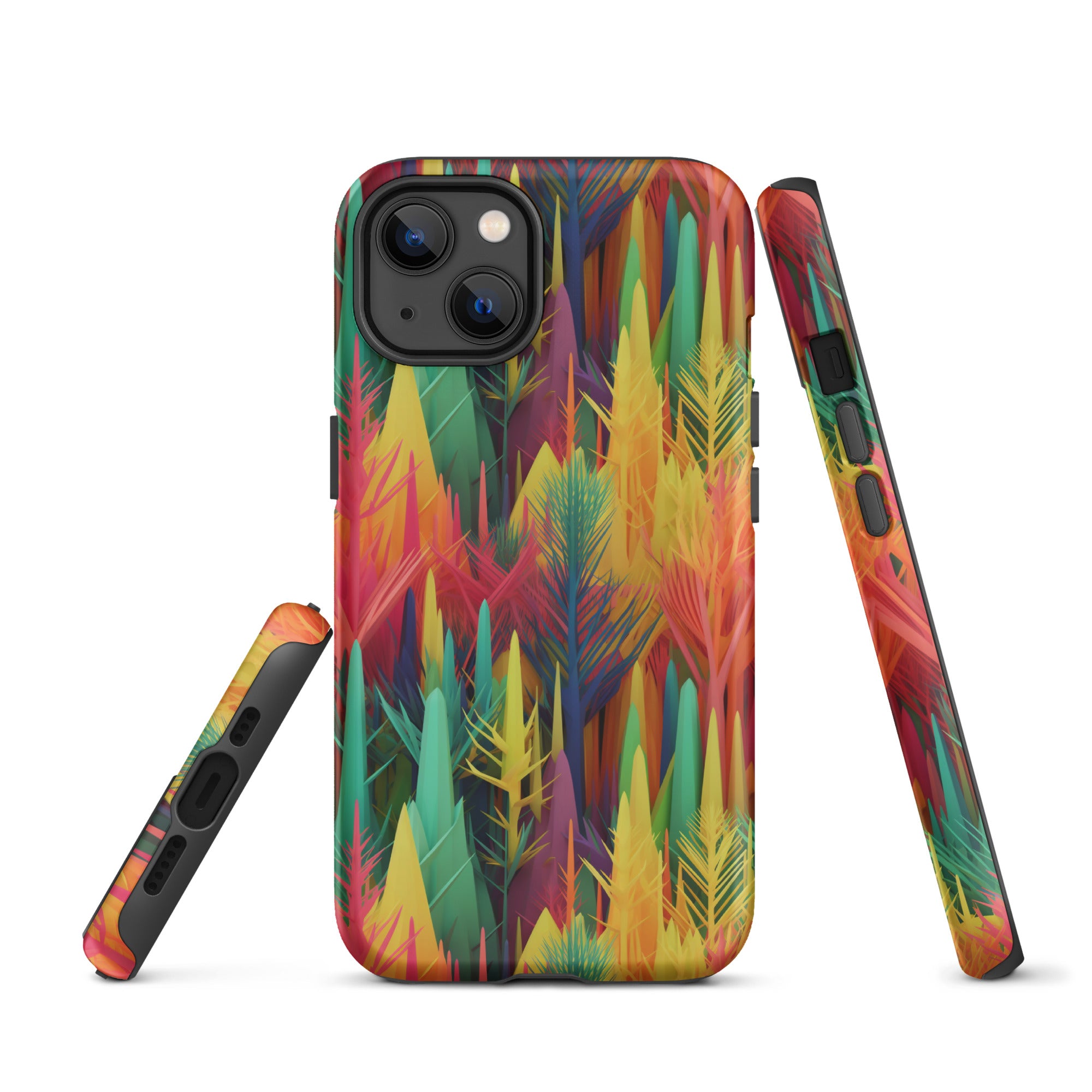Tough Case for iPhone®- Rainbow Forest Pattern I