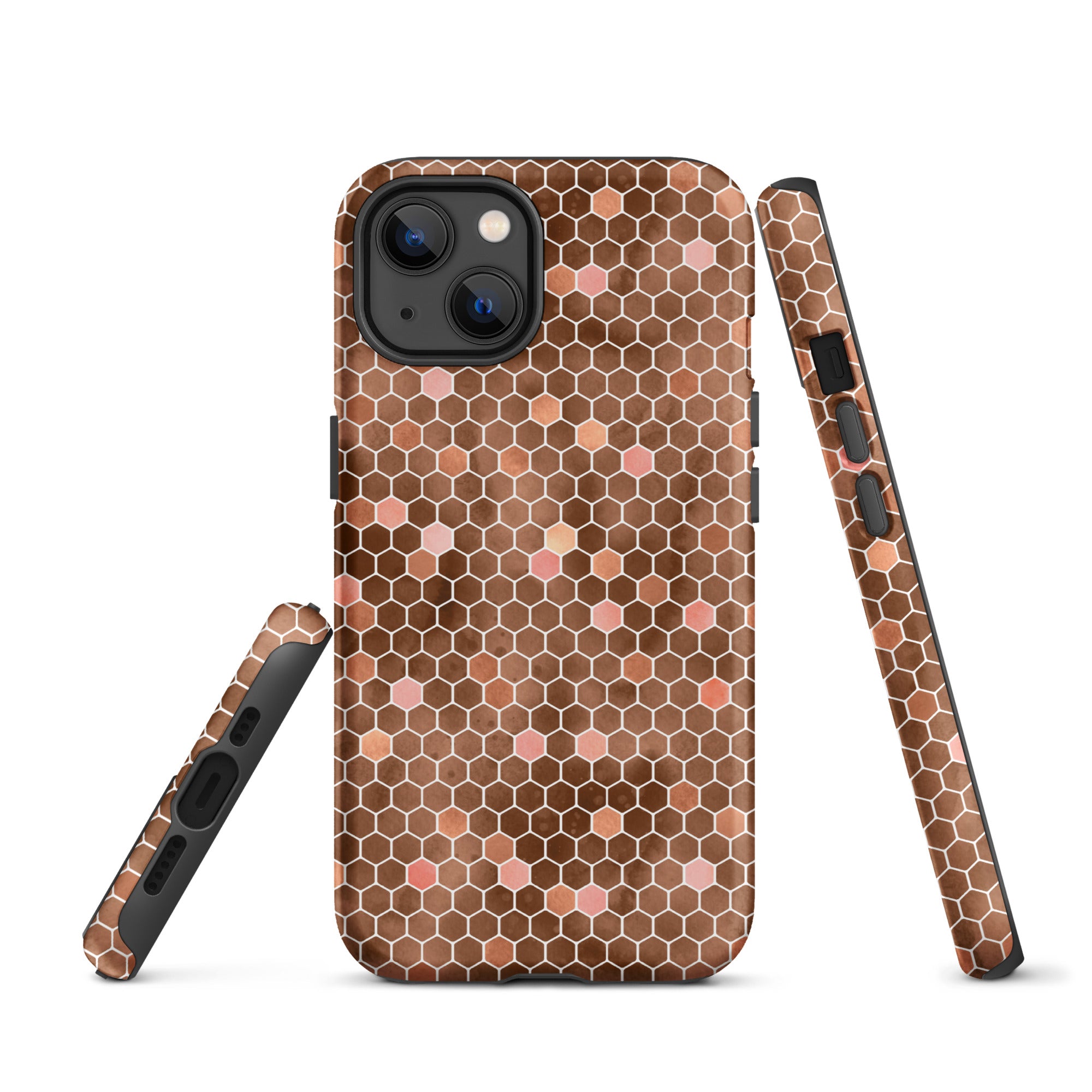 Tough Case for iPhone®- Honeycomb Brown