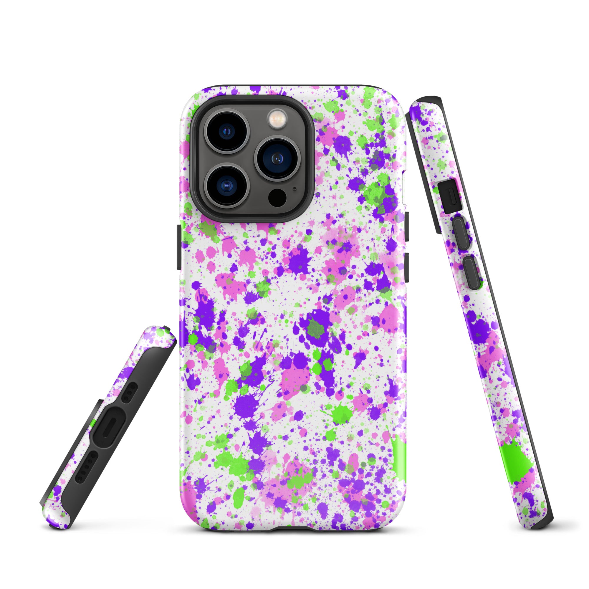 Tough Case for iPhone®- Paint Splatter Purple
