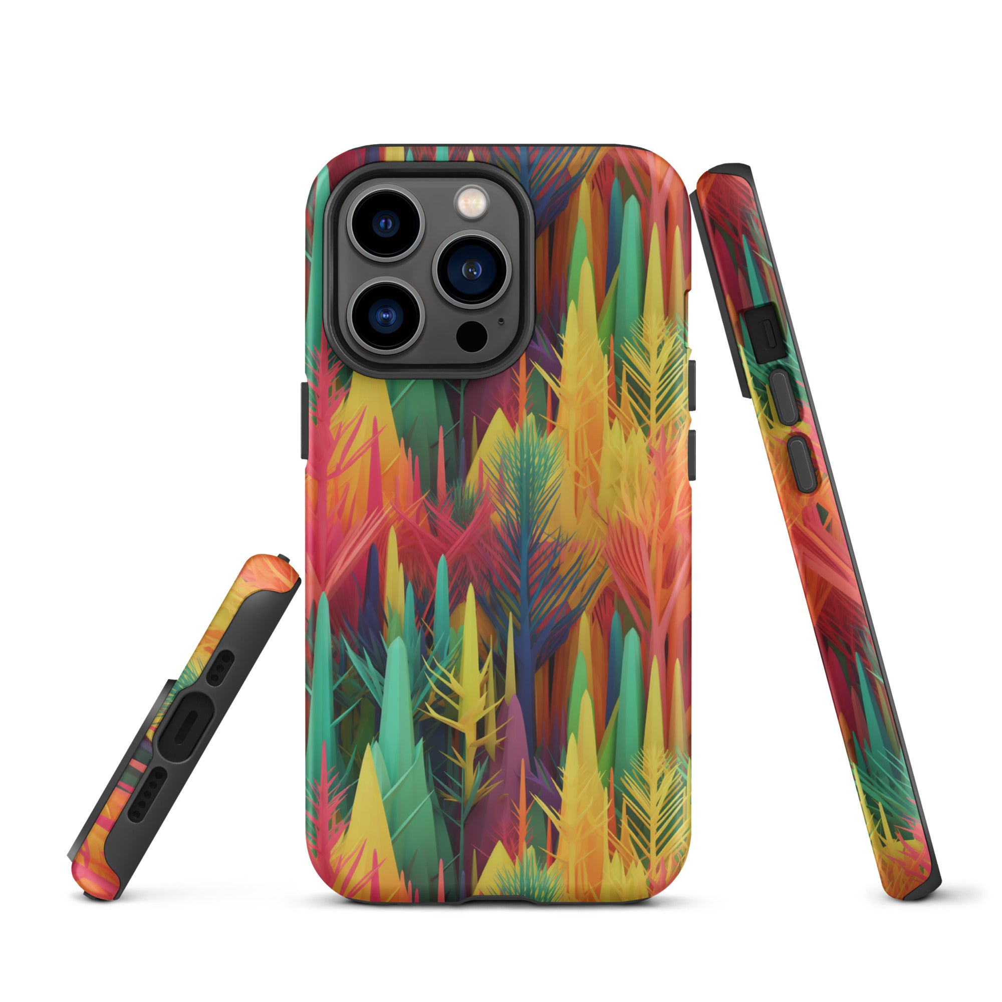 Tough Case for iPhone®- Rainbow Forest Pattern I