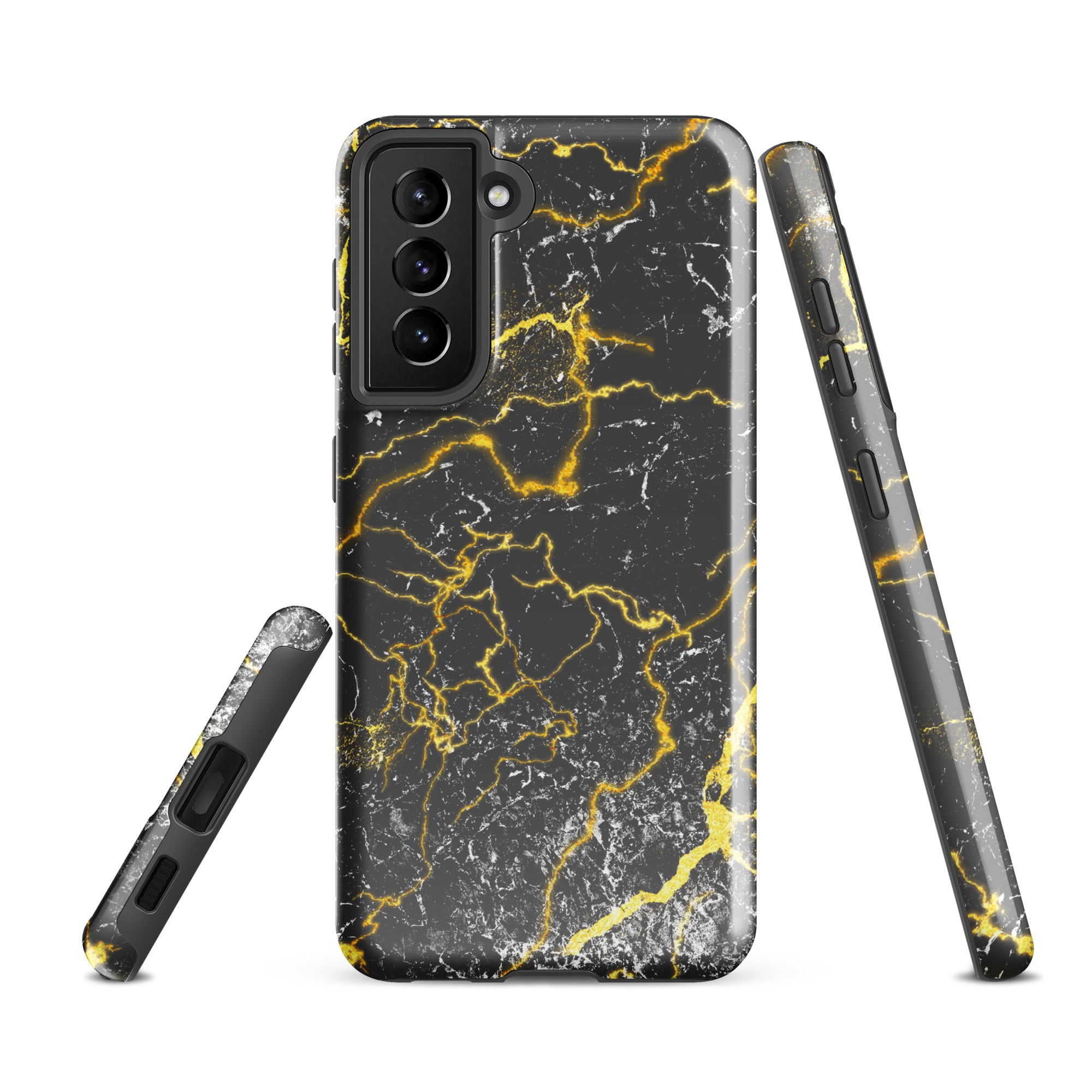 Tough case for Samsung®- Marble Black and Gold
