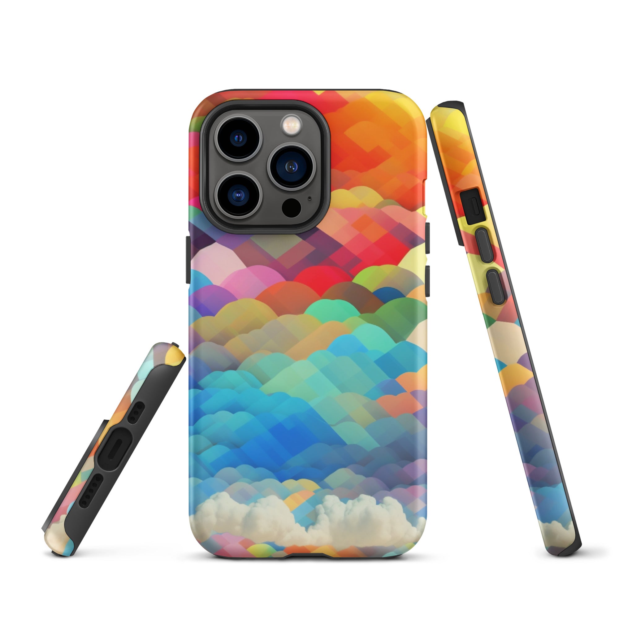 Tough Case for iPhone®- Rainbow Cloud Pattern II