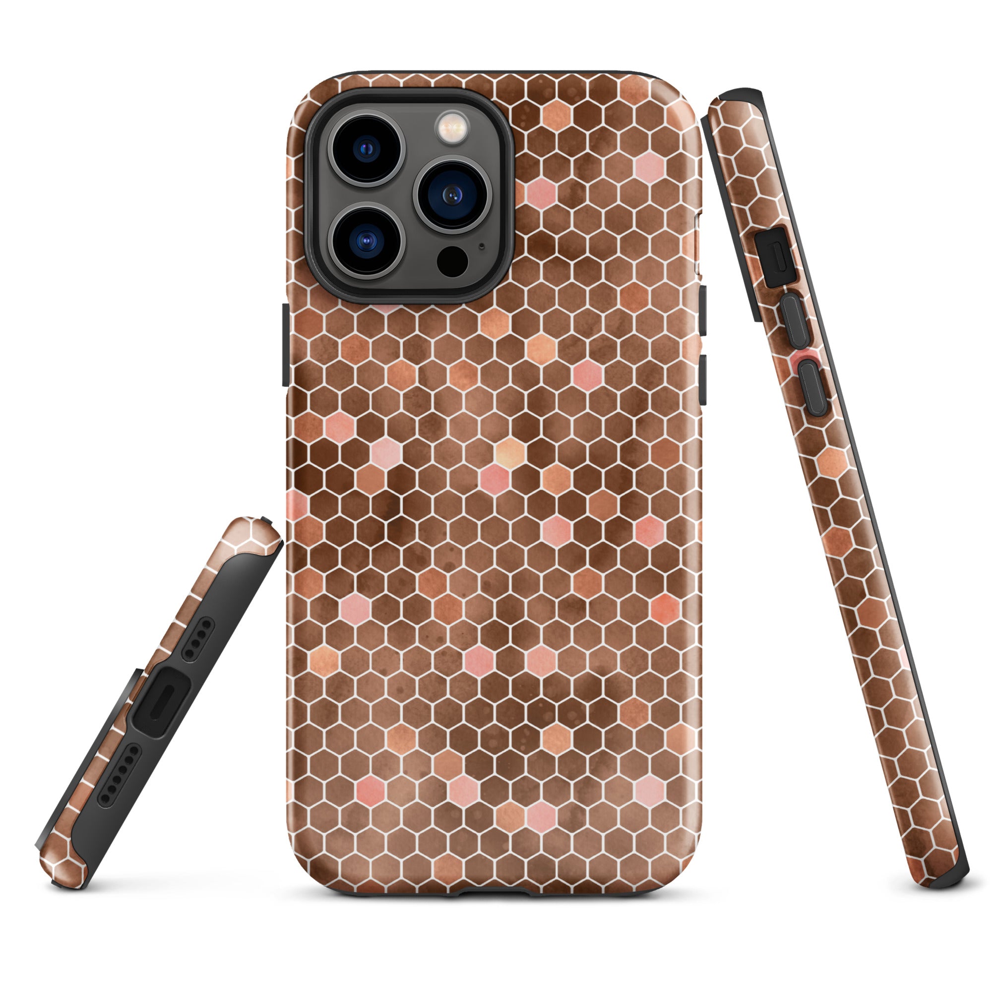 Tough Case for iPhone®- Honeycomb Brown