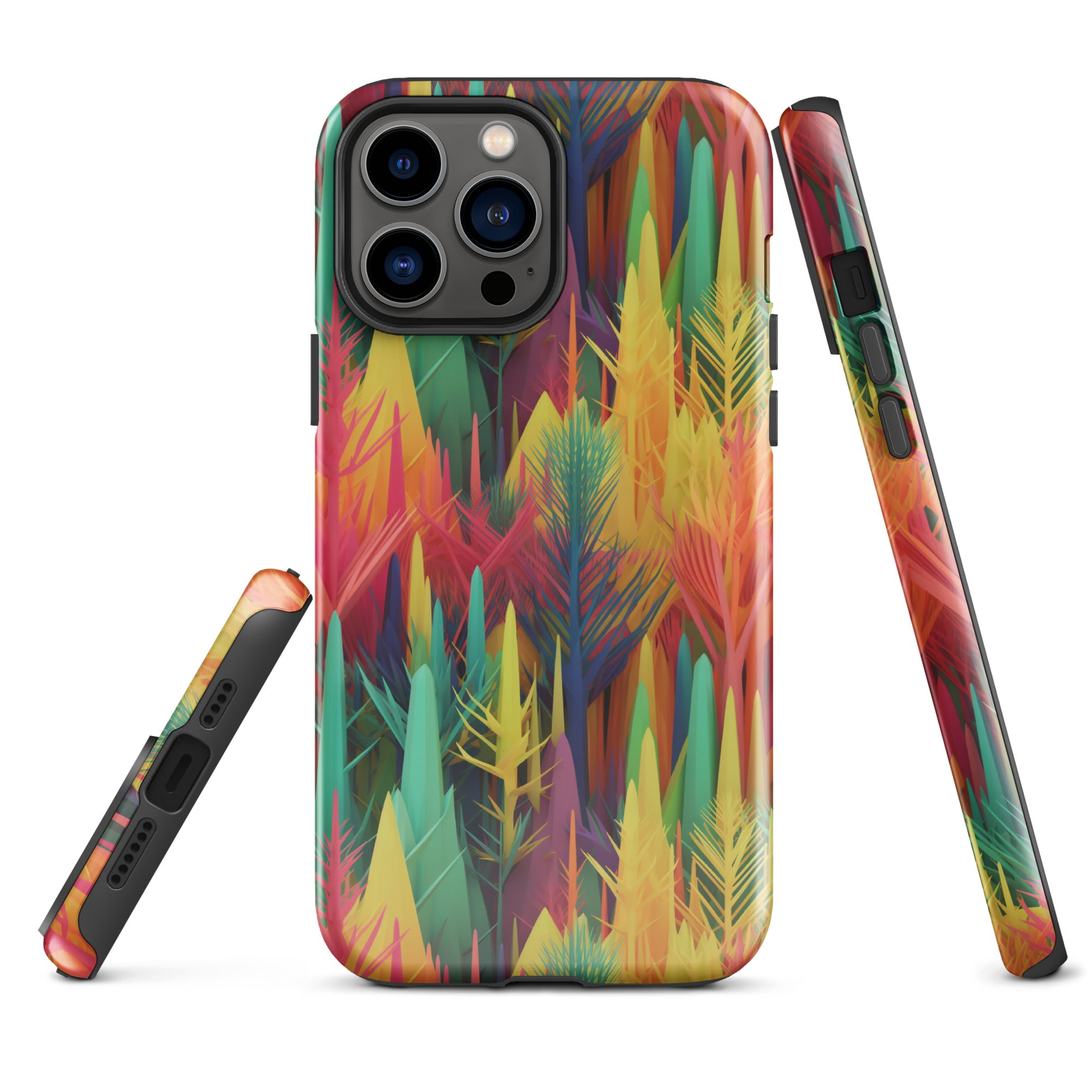 Tough Case for iPhone®- Rainbow Forest Pattern I