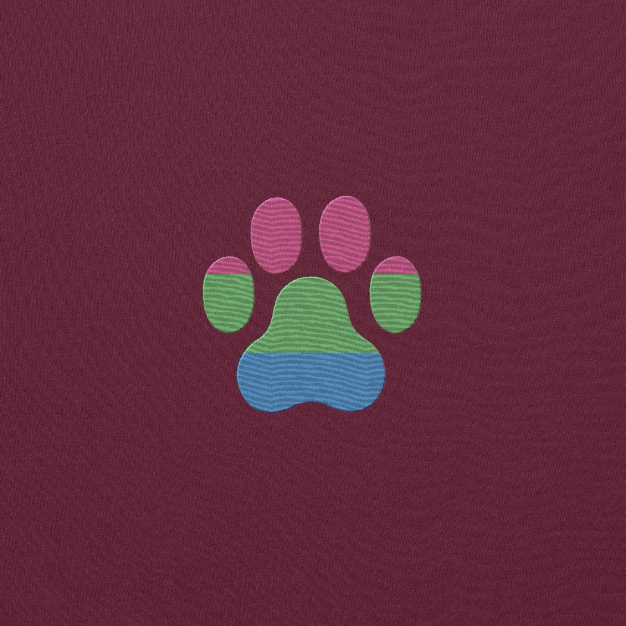 Dog Paw Embroidered Unisex Sweatshirt-Polysexual