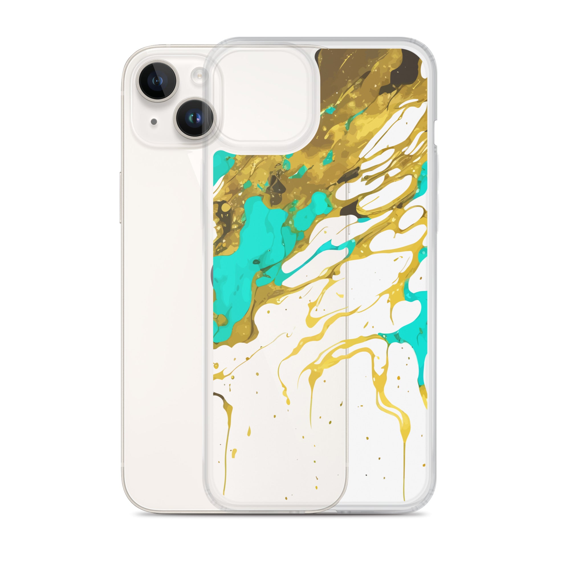 Clear Case for iPhone®- Alchohol Ink Design I