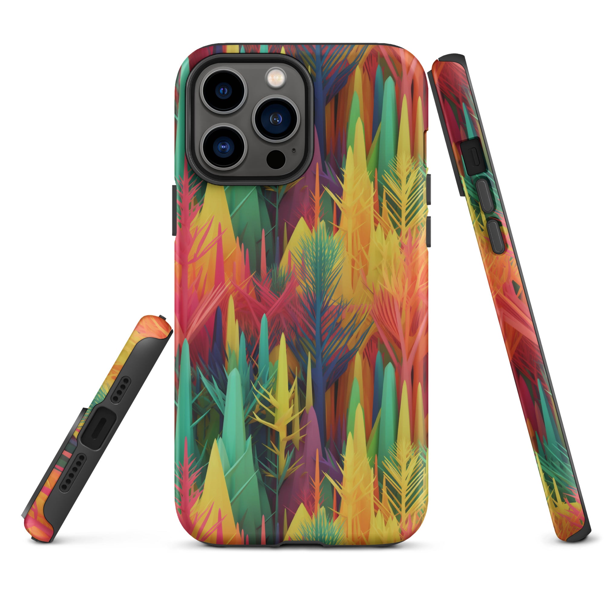 Tough Case for iPhone®- Rainbow Forest Pattern I